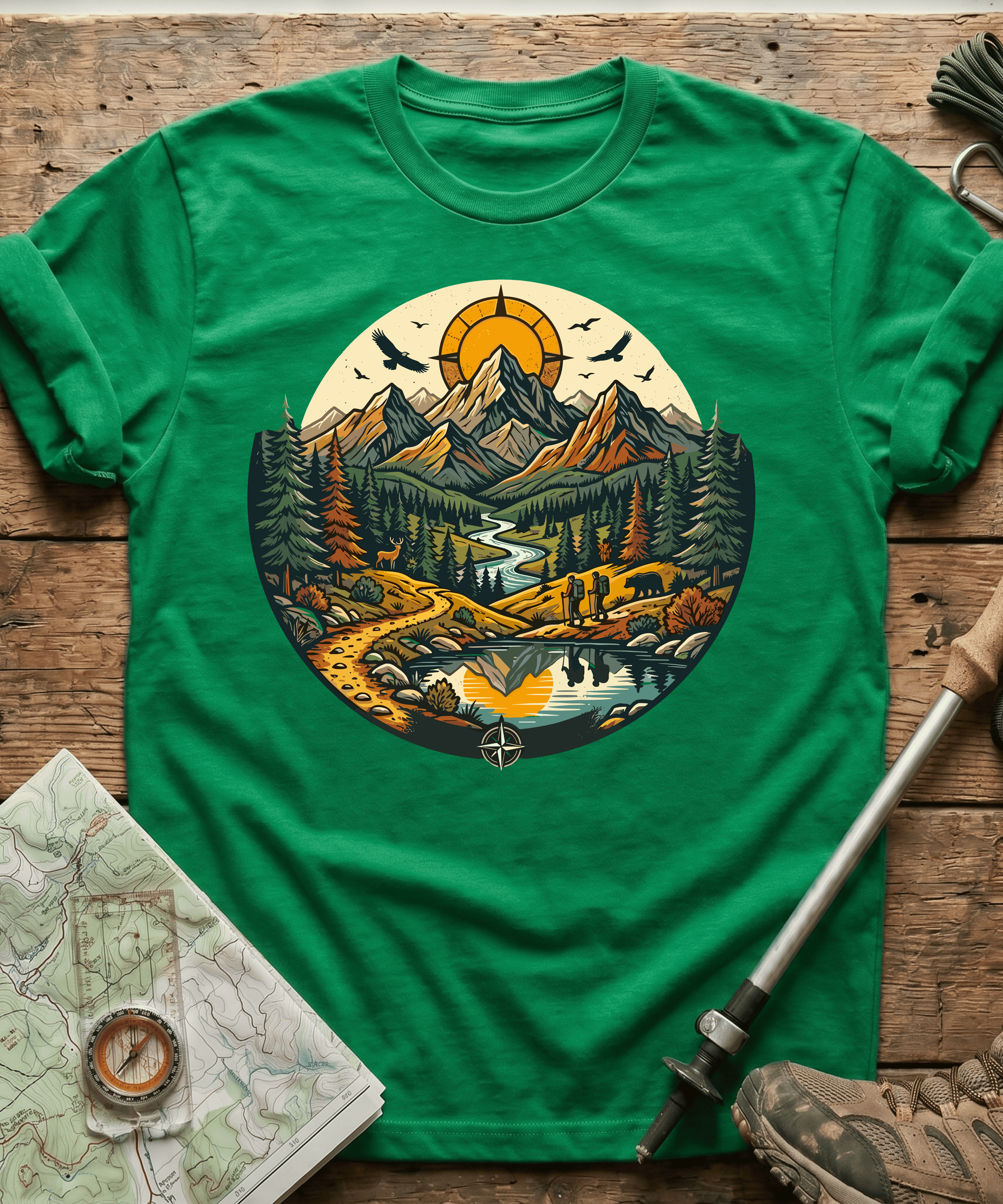 Wilderness Hiking Compass Trails T-Shirt