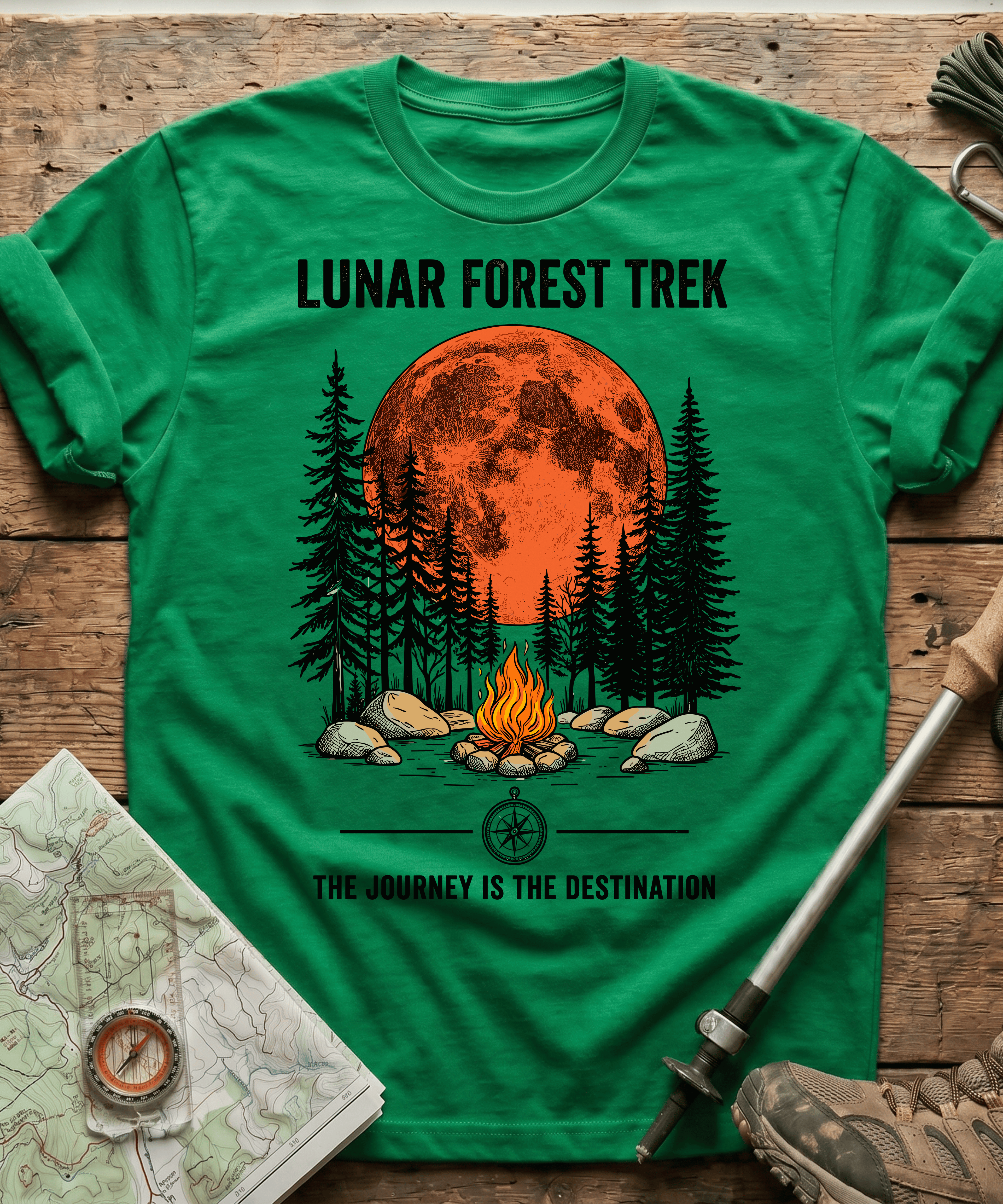 Lunar Forest Trek The Journey Is The Destination T-shirt