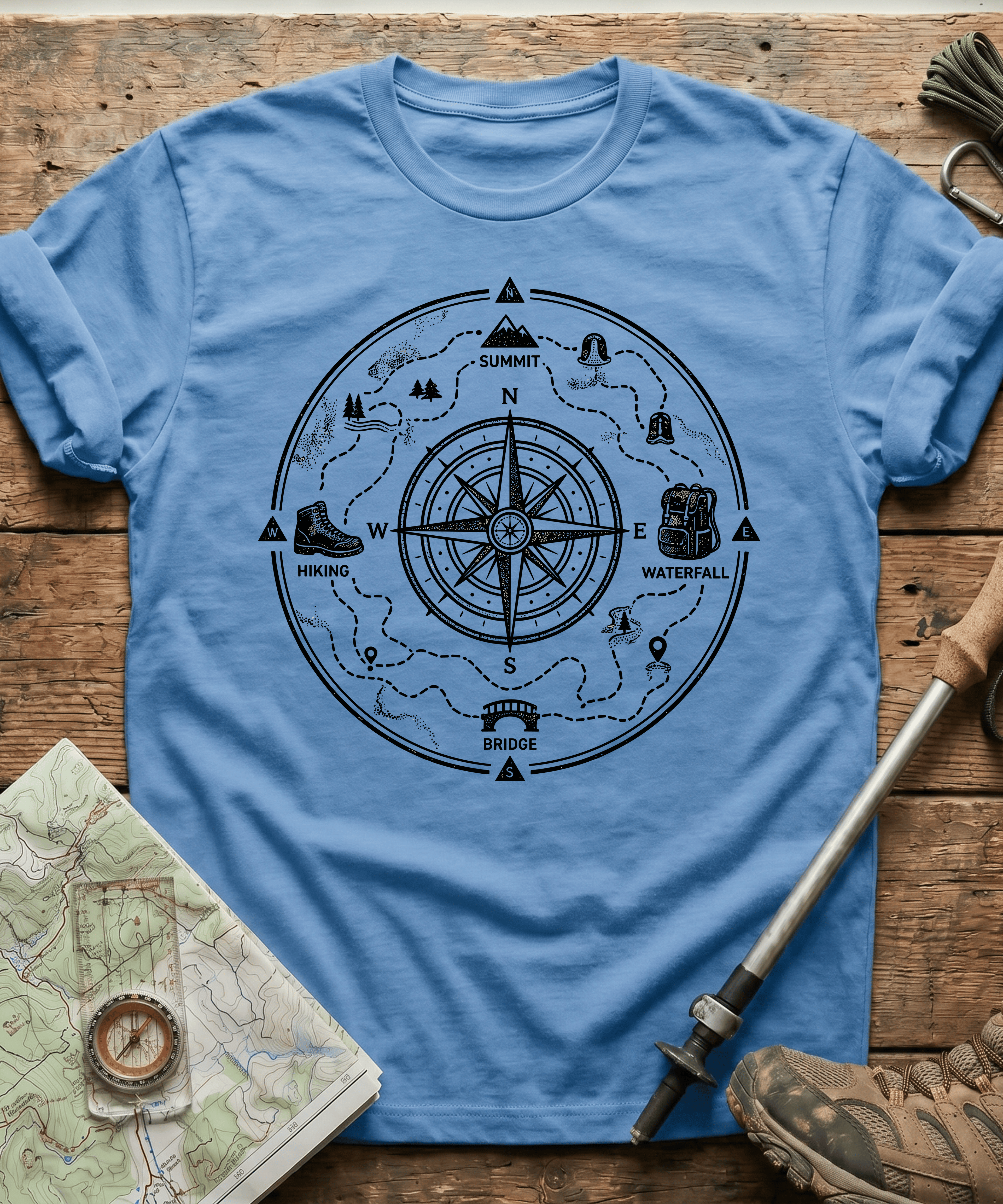 Explorer Compass Blueprint T-Shirt