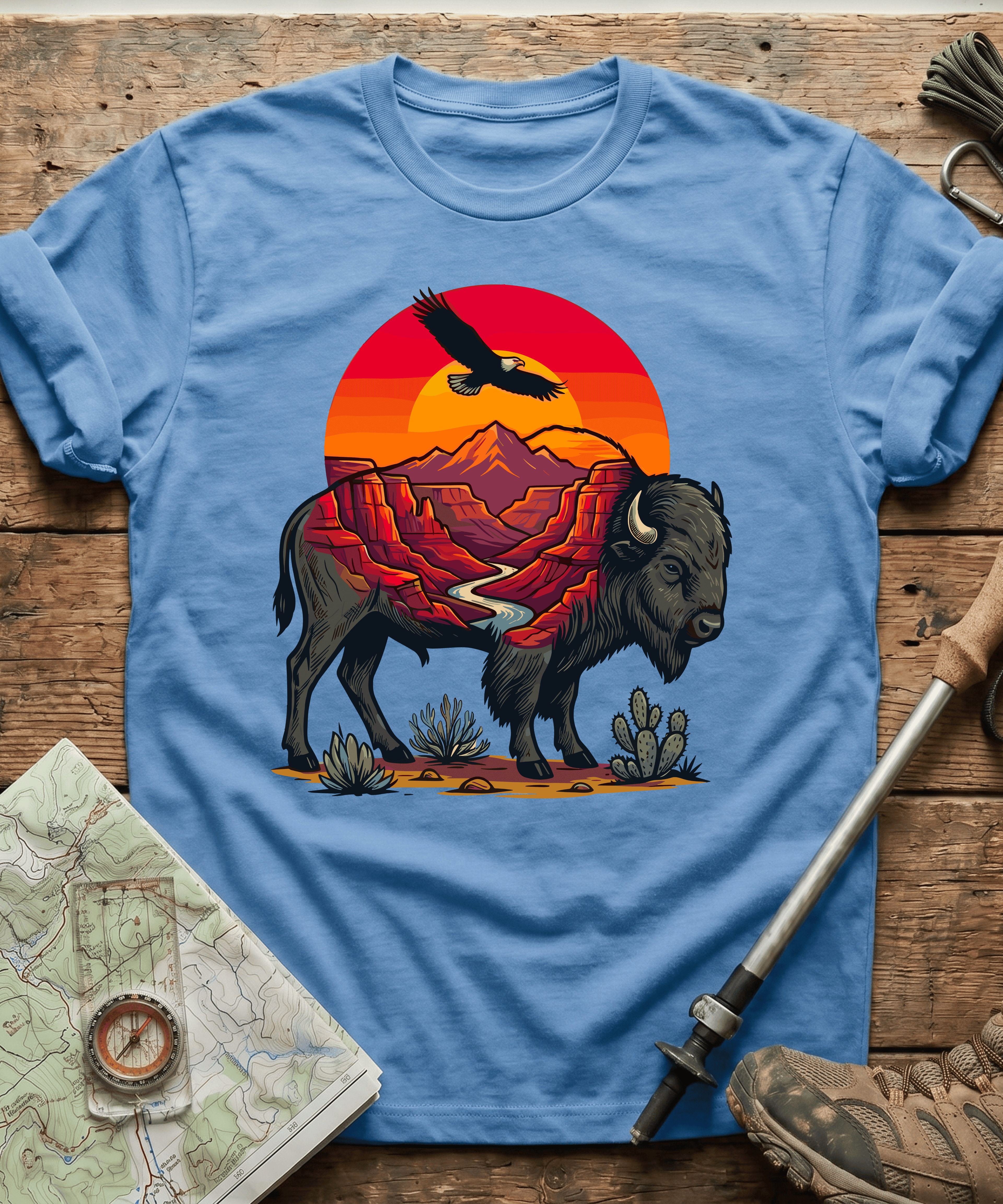Desert Canyon Bison Eagle T-Shirt