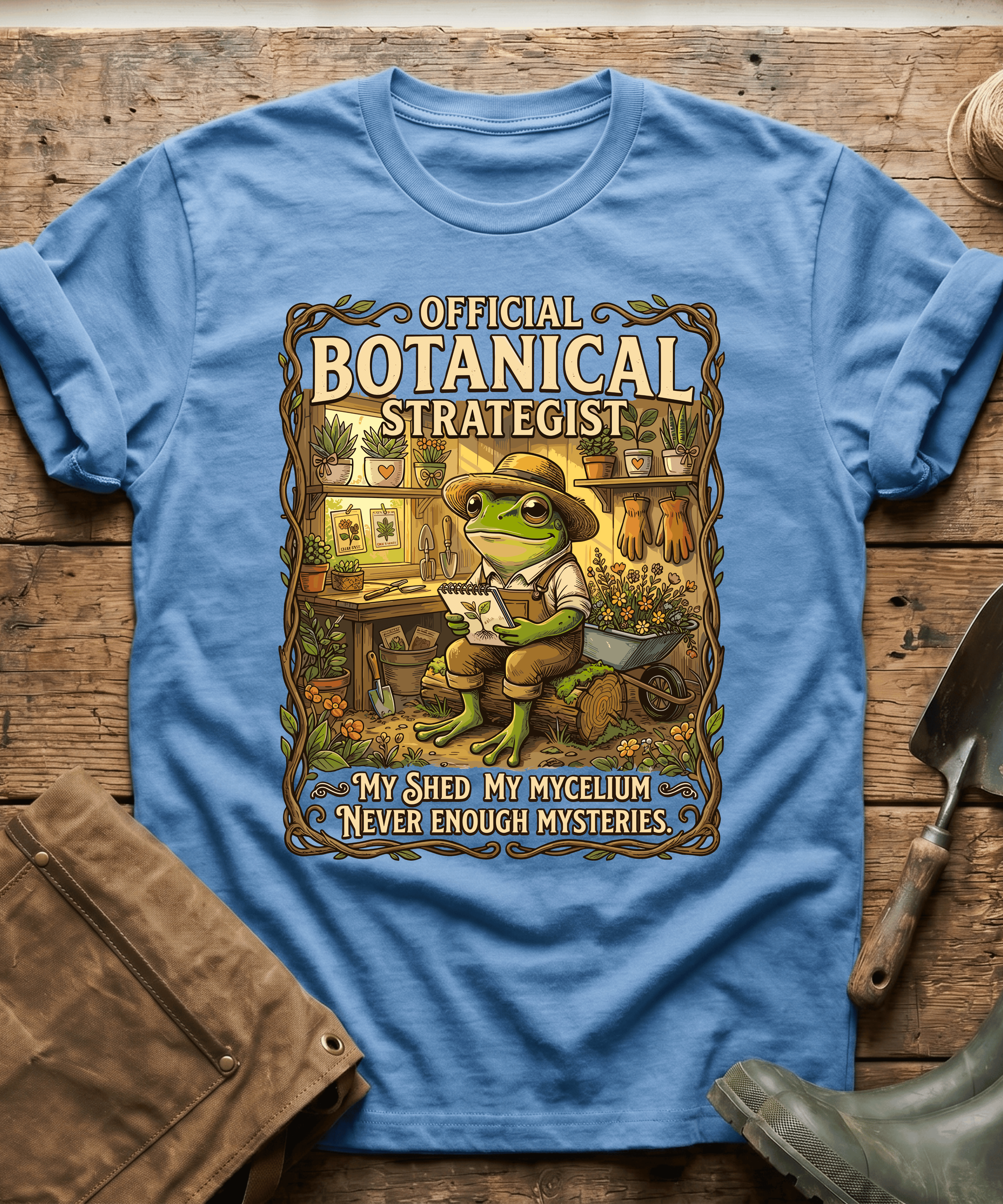Official Botanical Strategist Frog Gardener T-Shirt