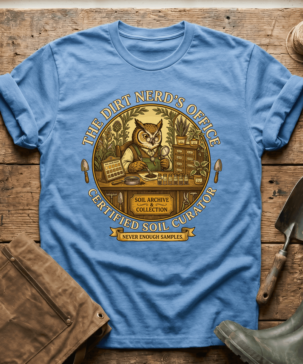 Certified Soil Curator Owl Office T-Shirt