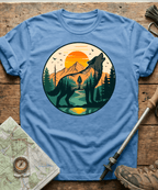 Mountain Hiker Howling Wolf Badge T-Shirt