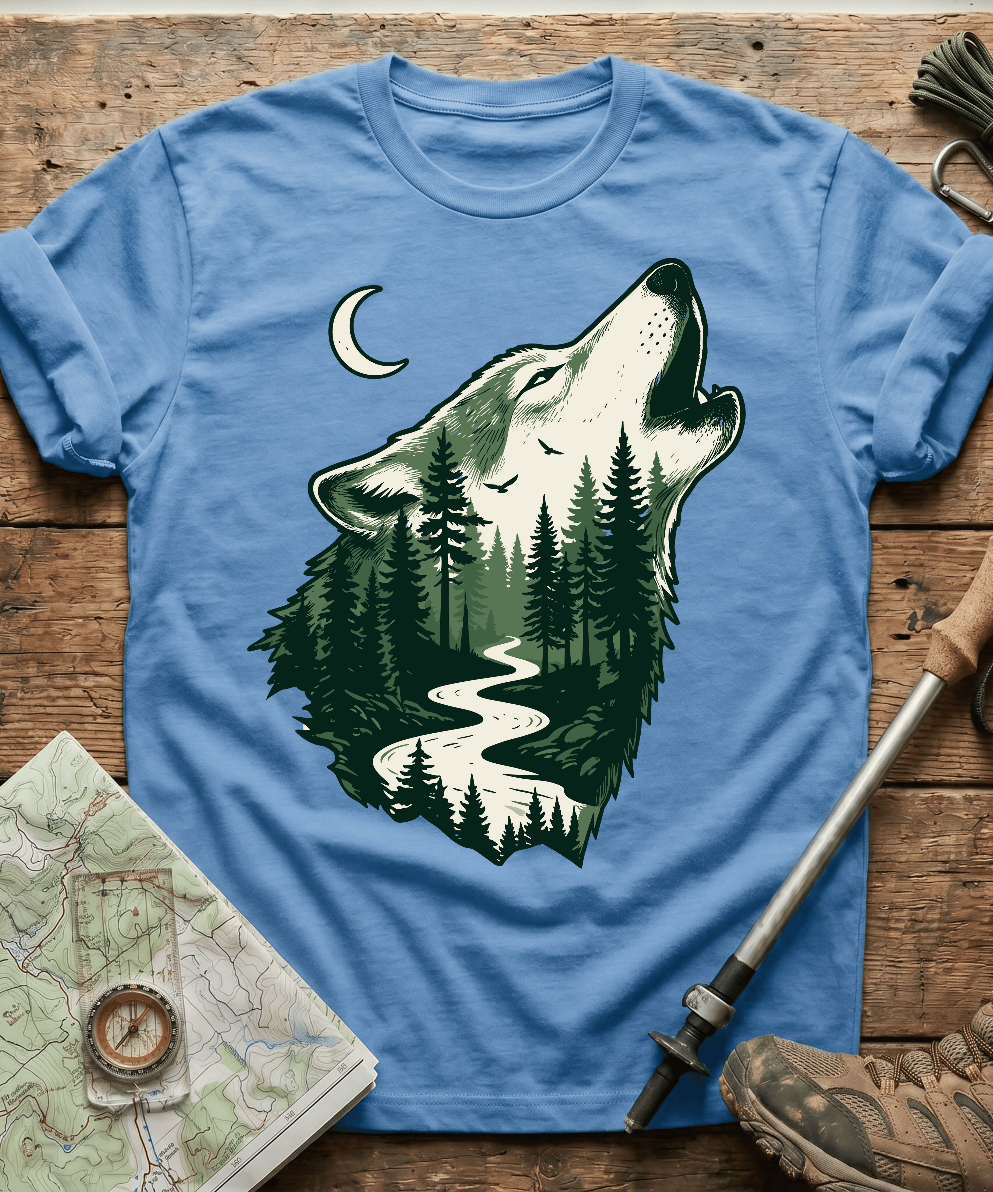 Howling Wolf Forest River T-Shirt