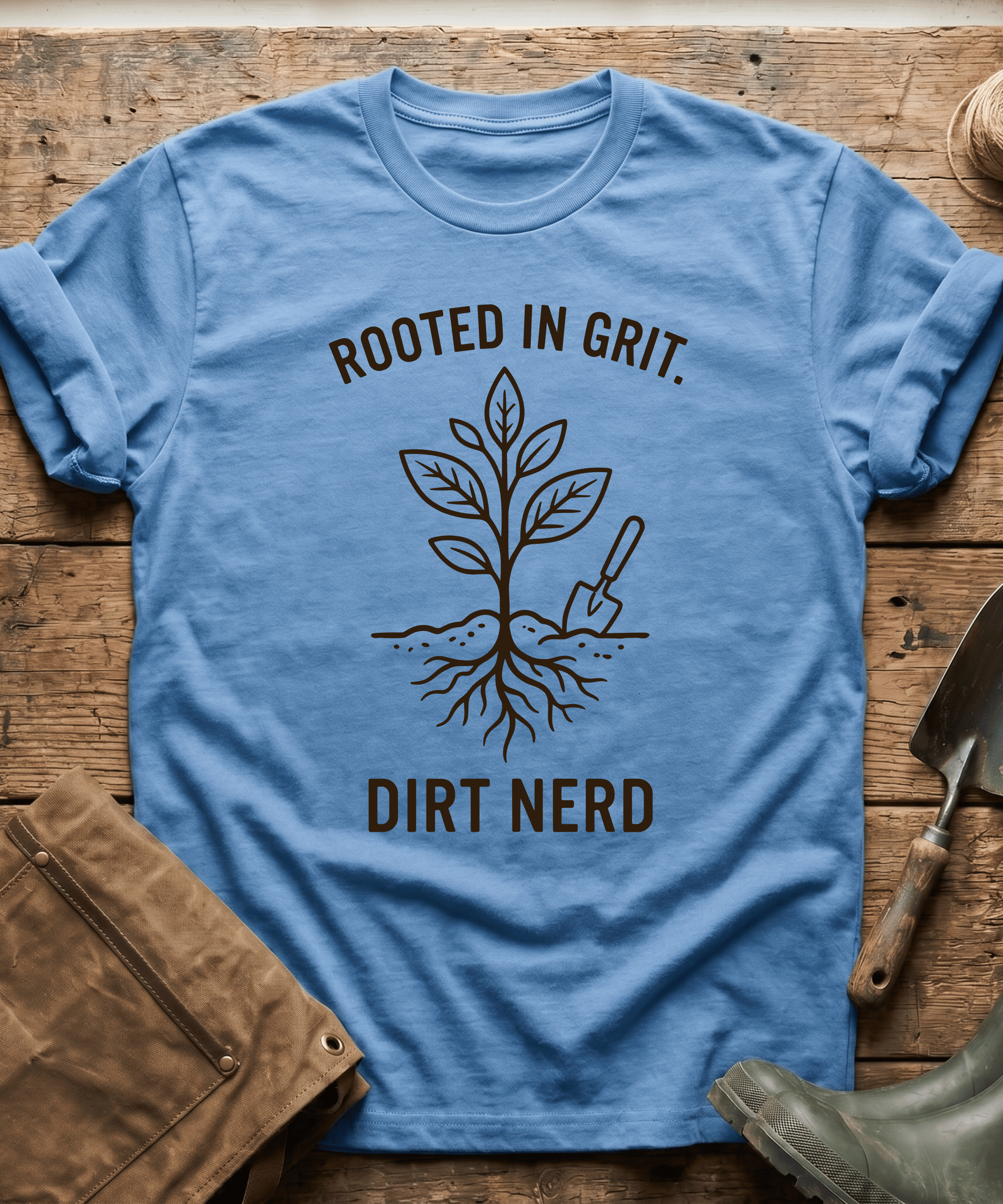 Rooted in Grit Dirt Nerd Gardening T-Shirt