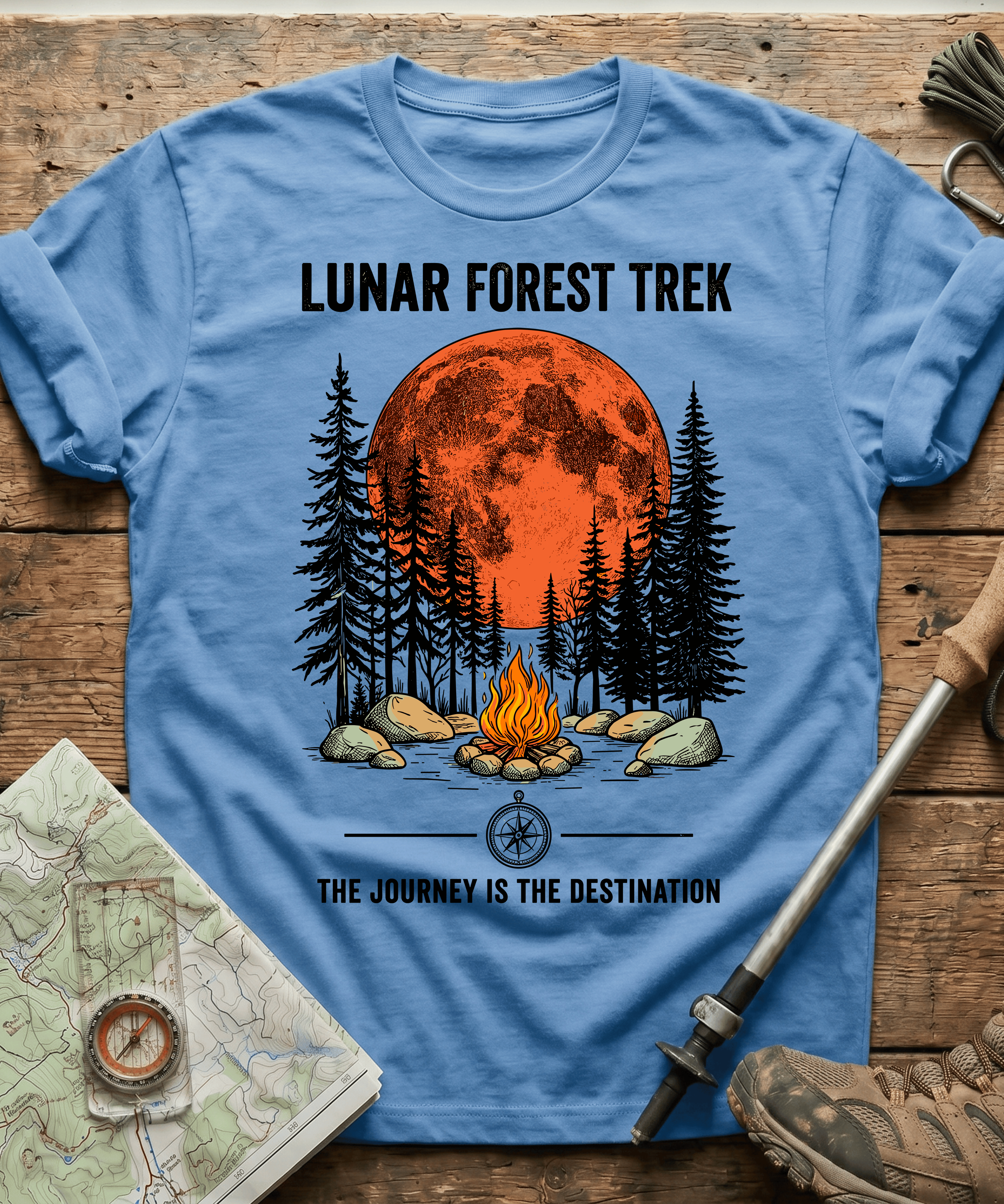 Lunar Forest Trek The Journey Is The Destination T-shirt