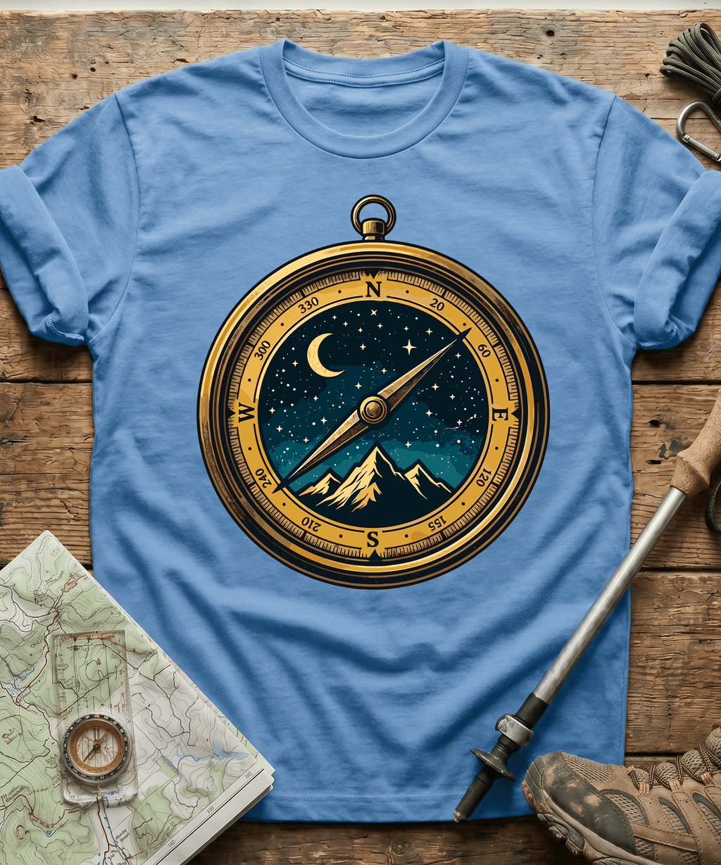 Starry Night Mountain Compass T-Shirt