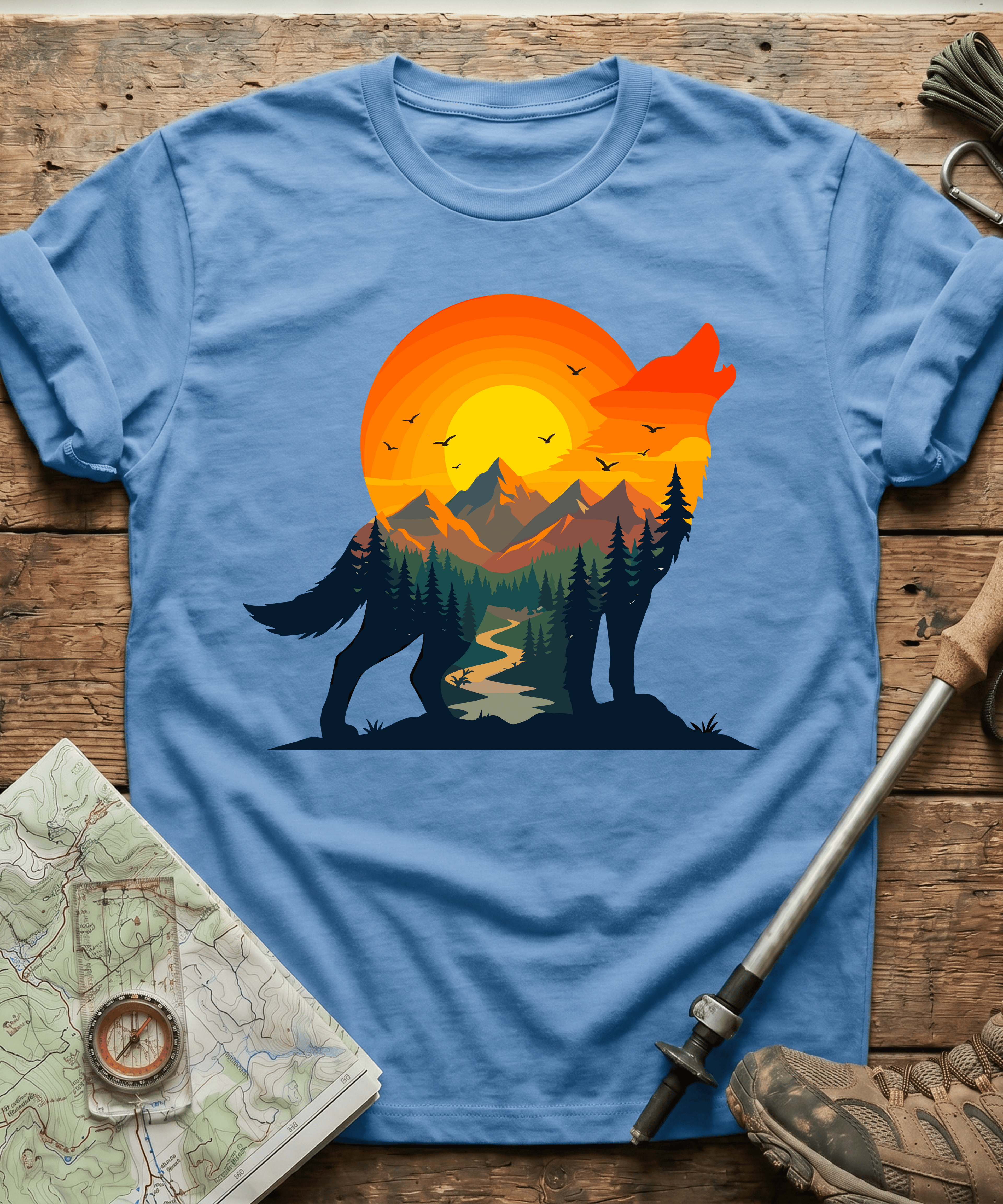Wilderness Howling Wolf Sunset T-Shirt