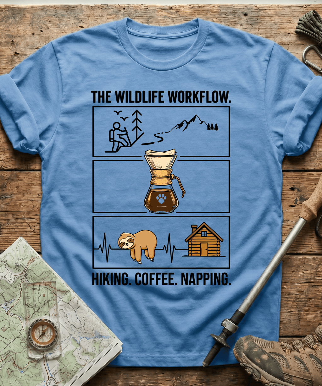 The Wildlife Workflow Hiking Coffee Napping T-shirt