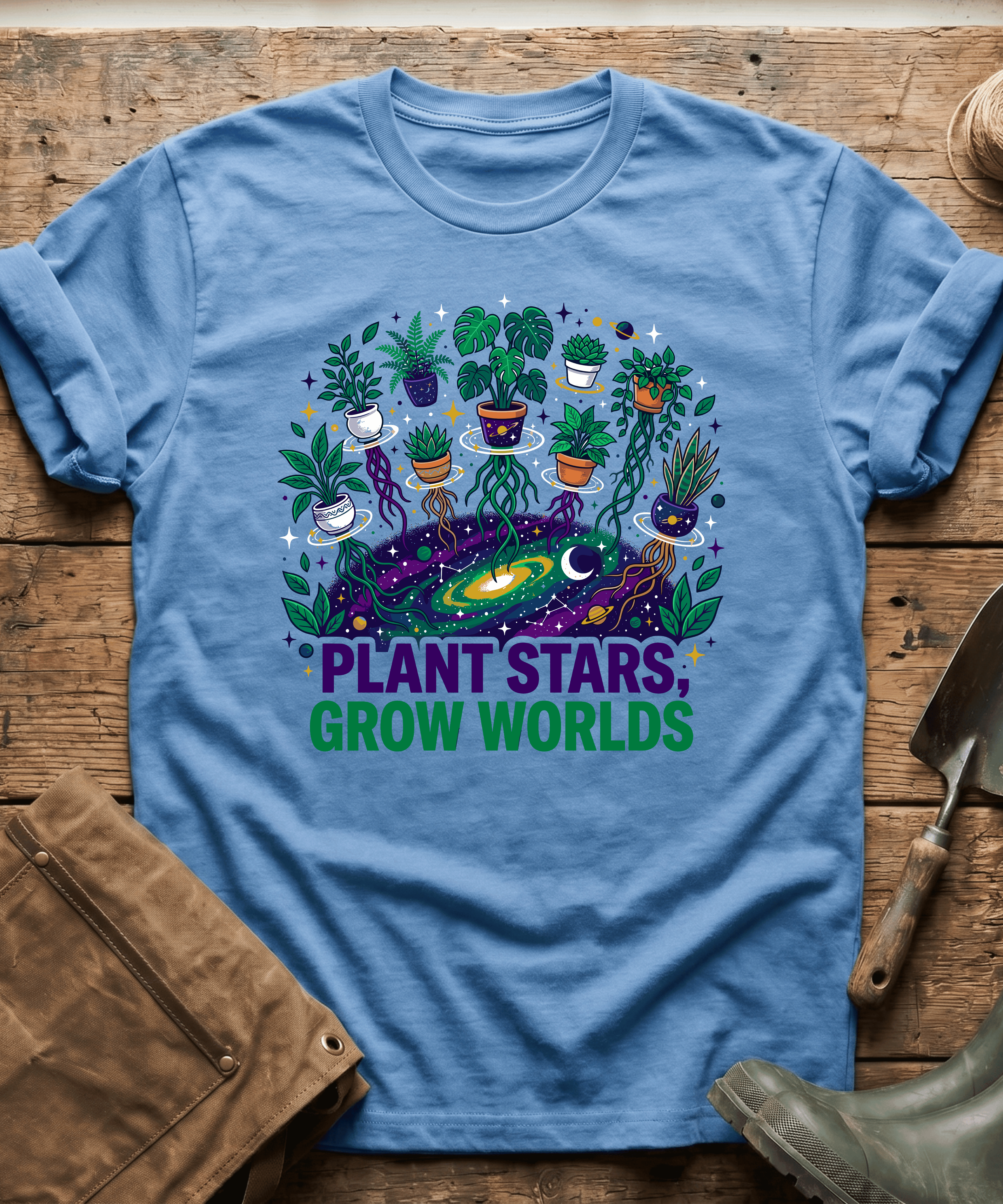 Plant Stars Grow Worlds Space Plants T-Shirt