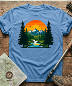 Serene Mountain River Sunset T-Shirt