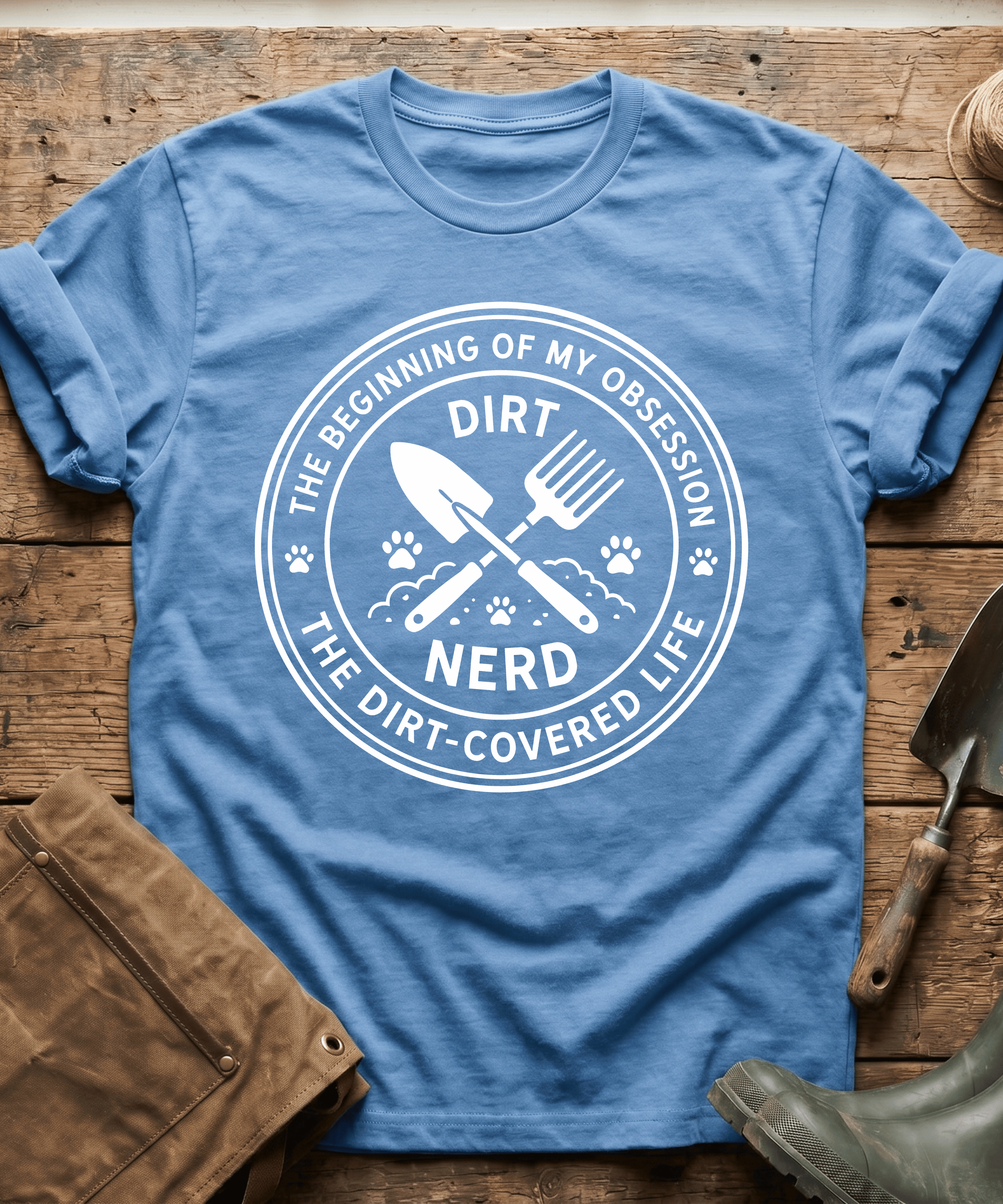 The Dirt Covered Life Gardening Emblem T-Shirt