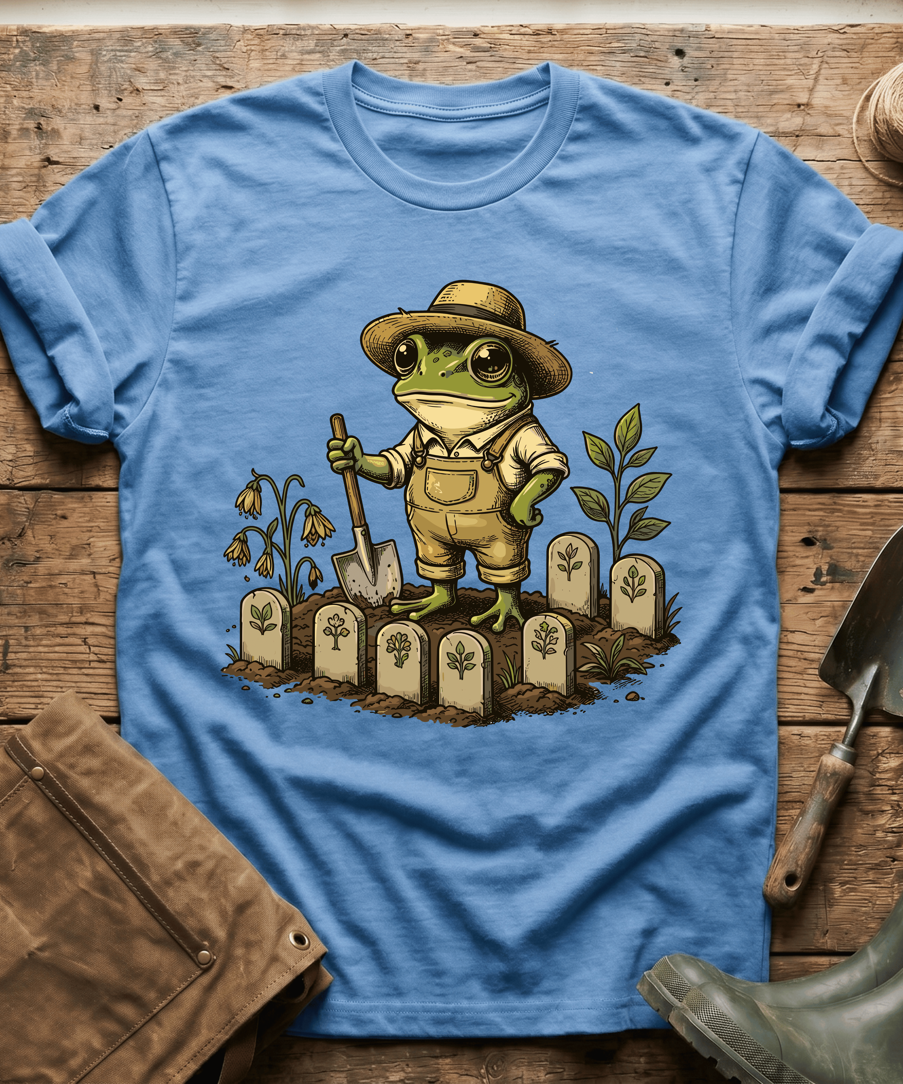 Cute Frog Gardener Sprout Markers T-Shirt