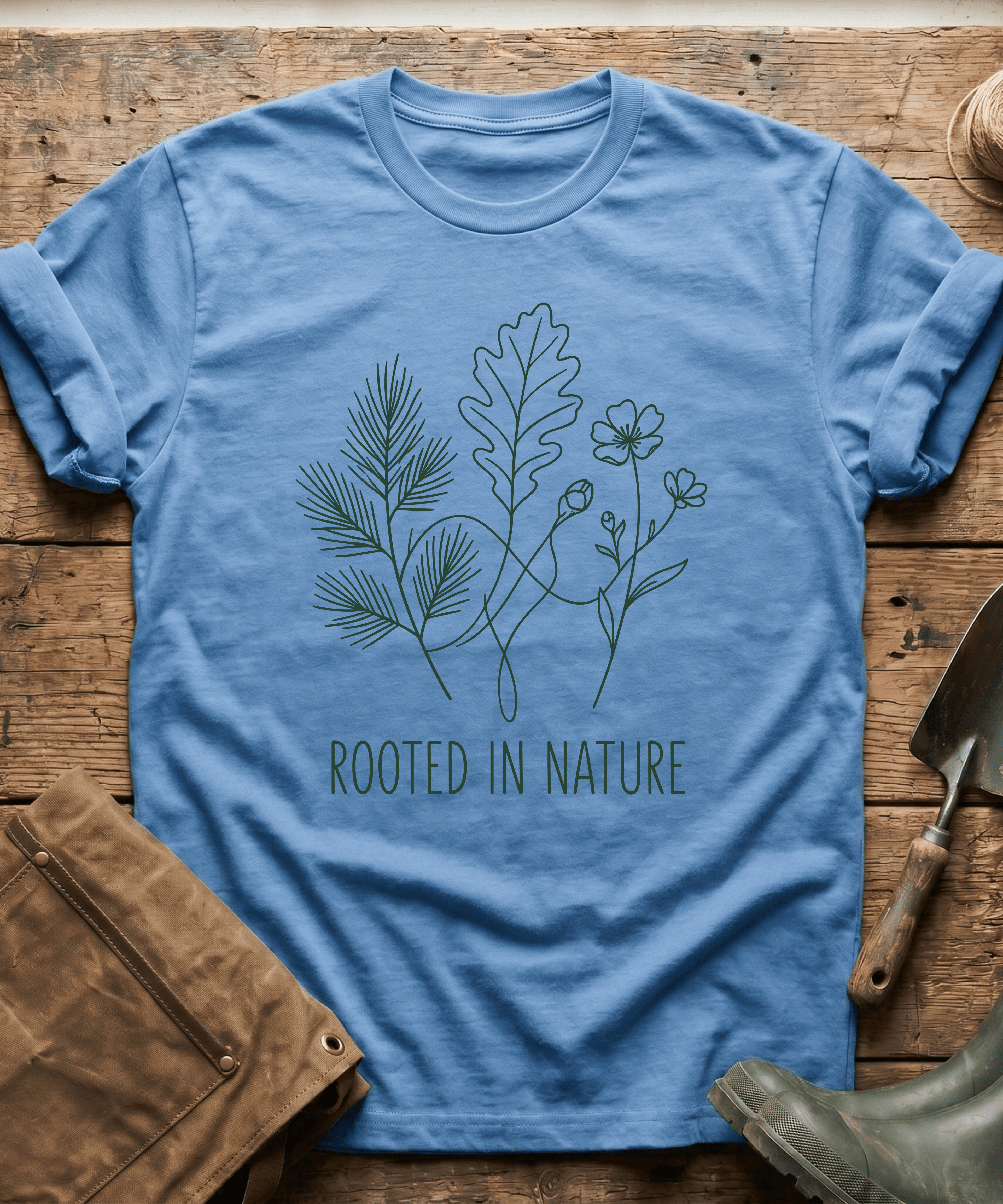 Minimalist Rooted In Nature Wildflowers T-Shirt
