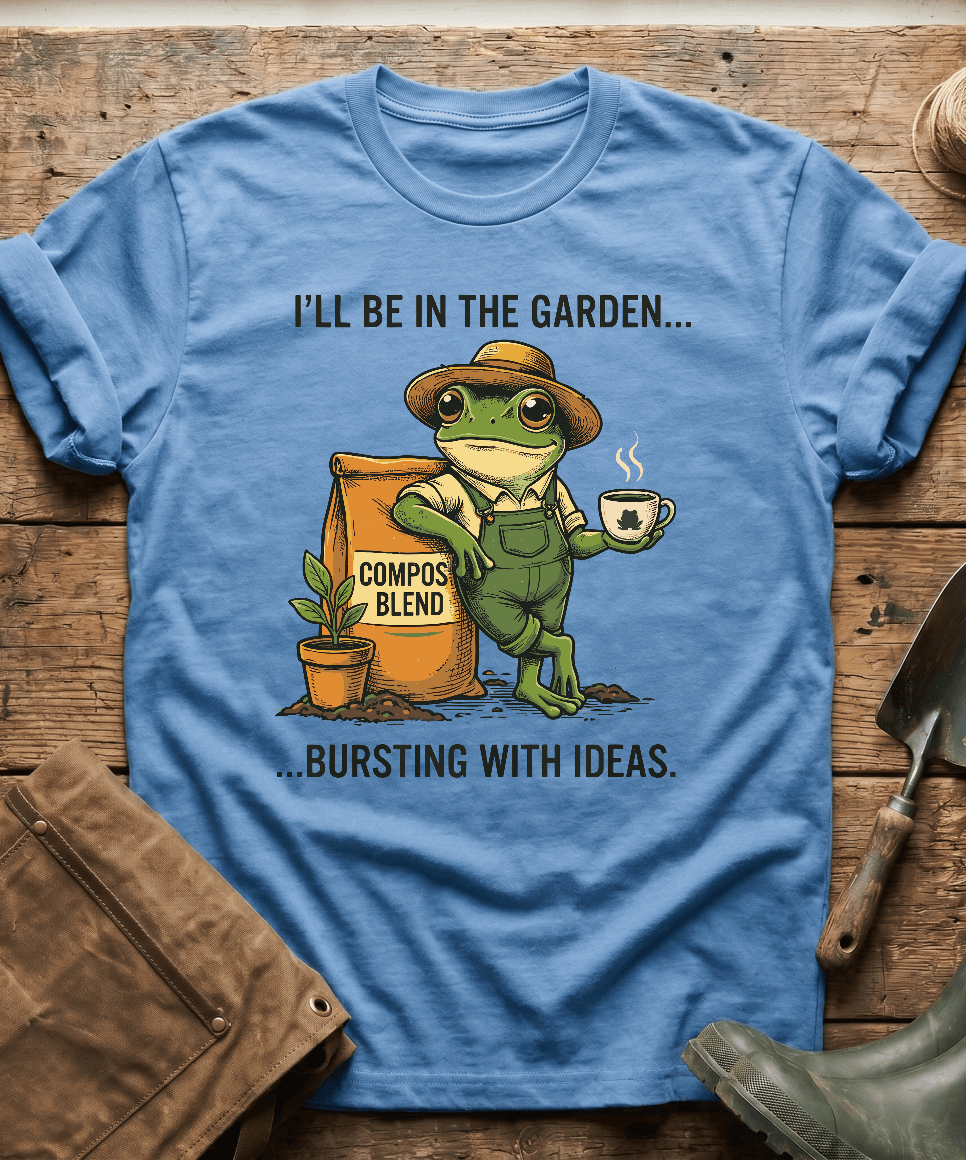 Bursting With Ideas Frog Gardener T-Shirt