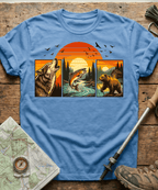 Wild Triptych Wolf Bear Salmon T-Shirt