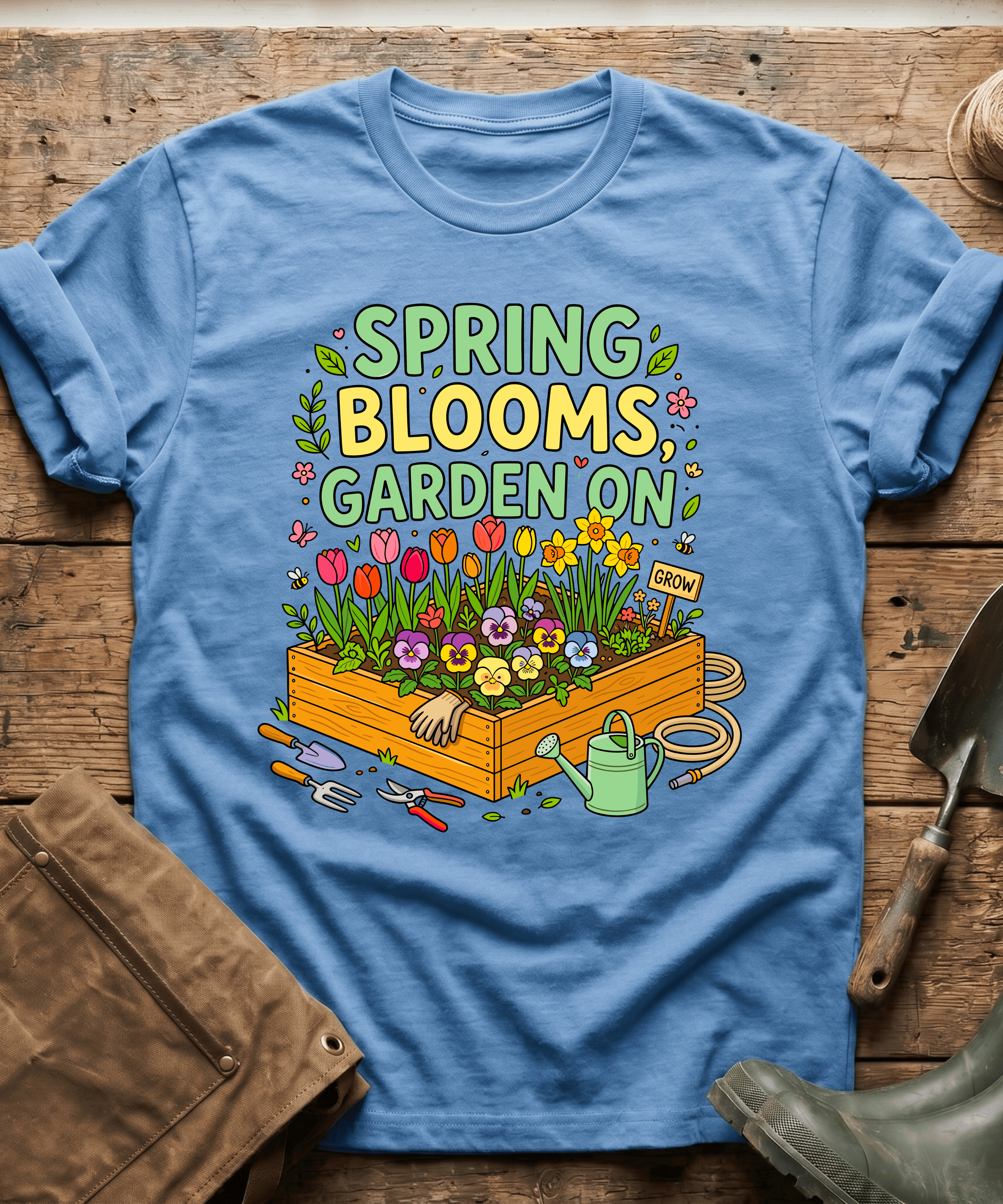 Spring Blooms Garden On T-Shirt