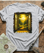 Cabin Window Mountain Sunset T-Shirt