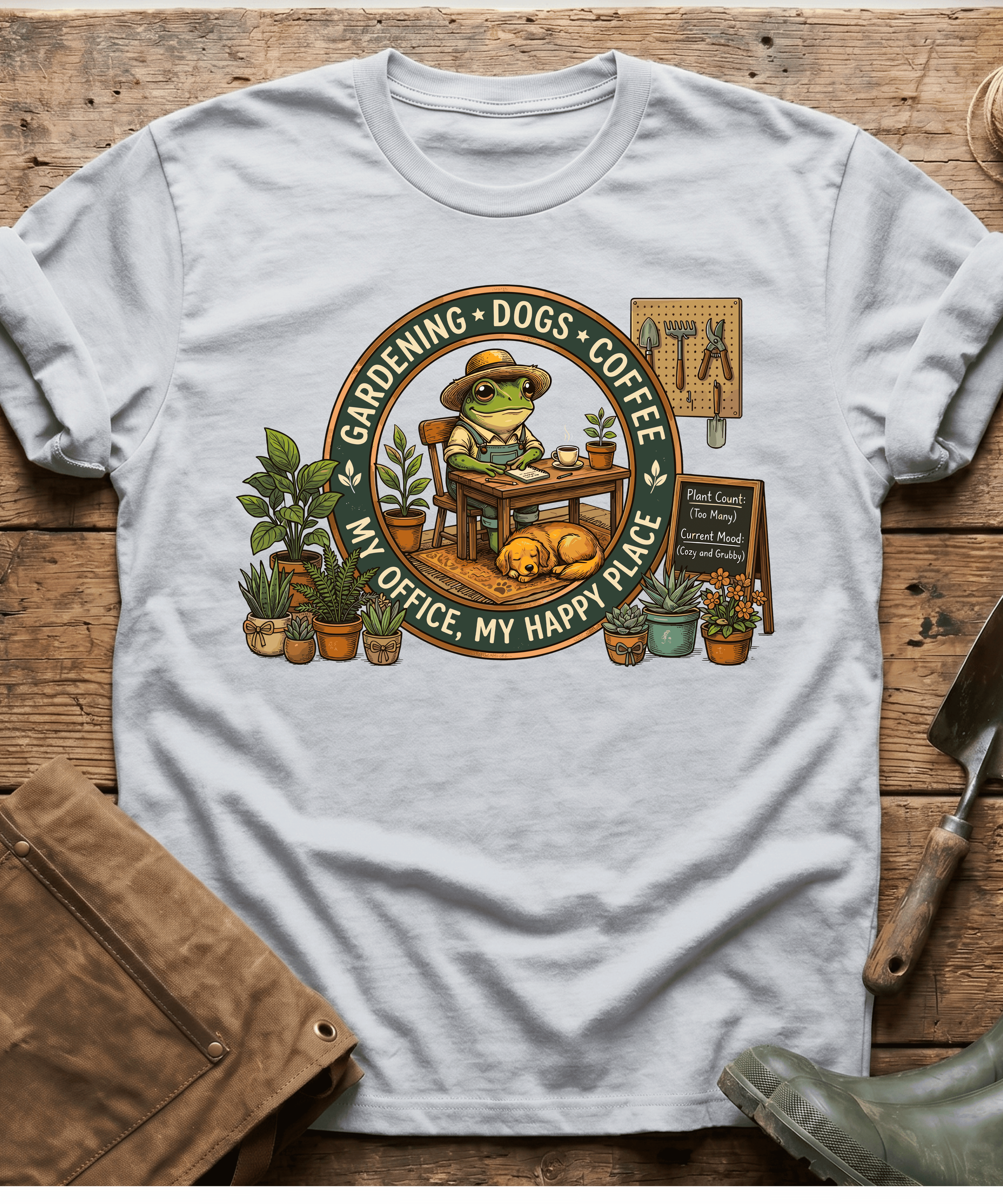 My Office Happy Place Frog & Dog T-Shirt