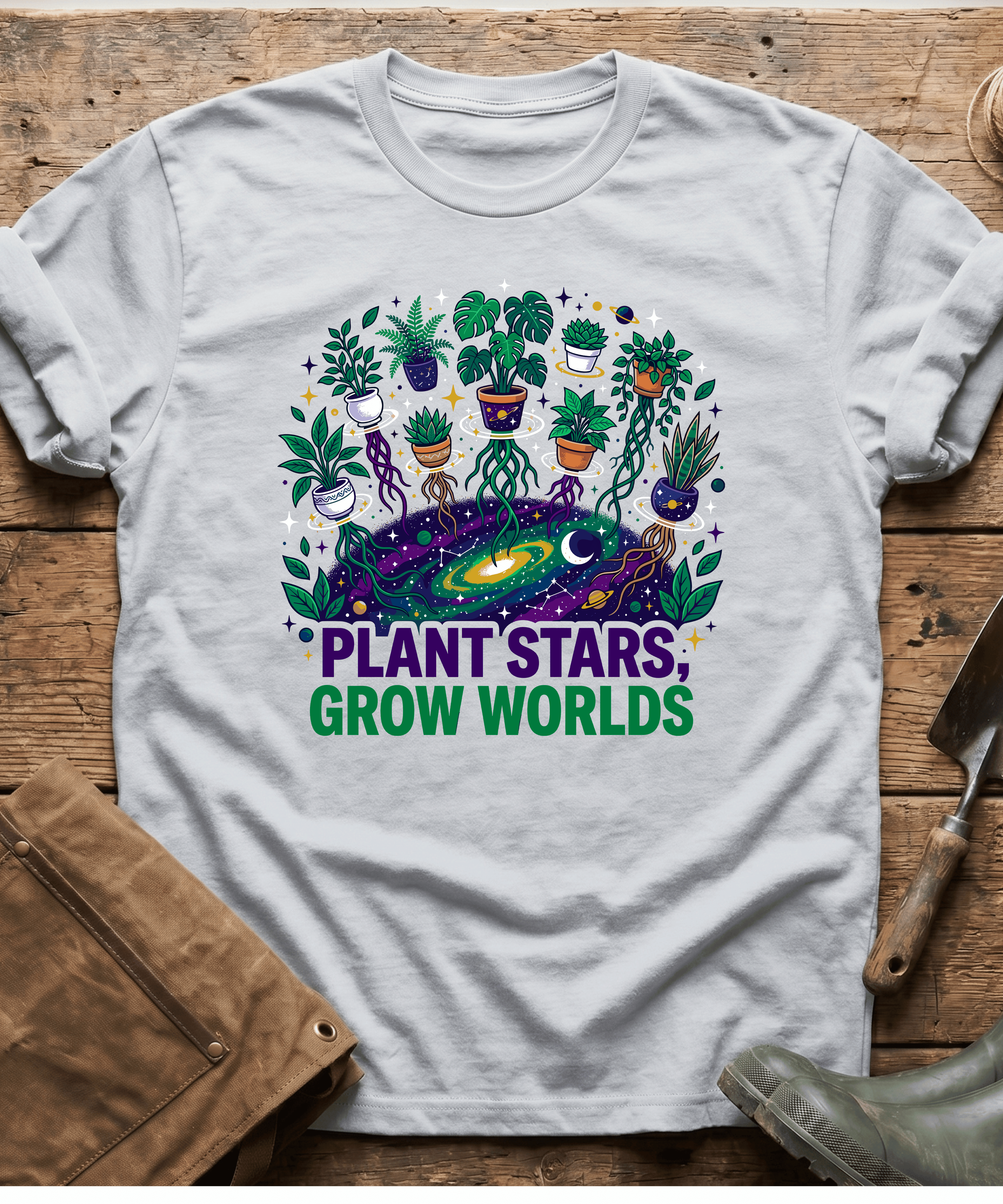 Plant Stars Grow Worlds Space Plants T-Shirt
