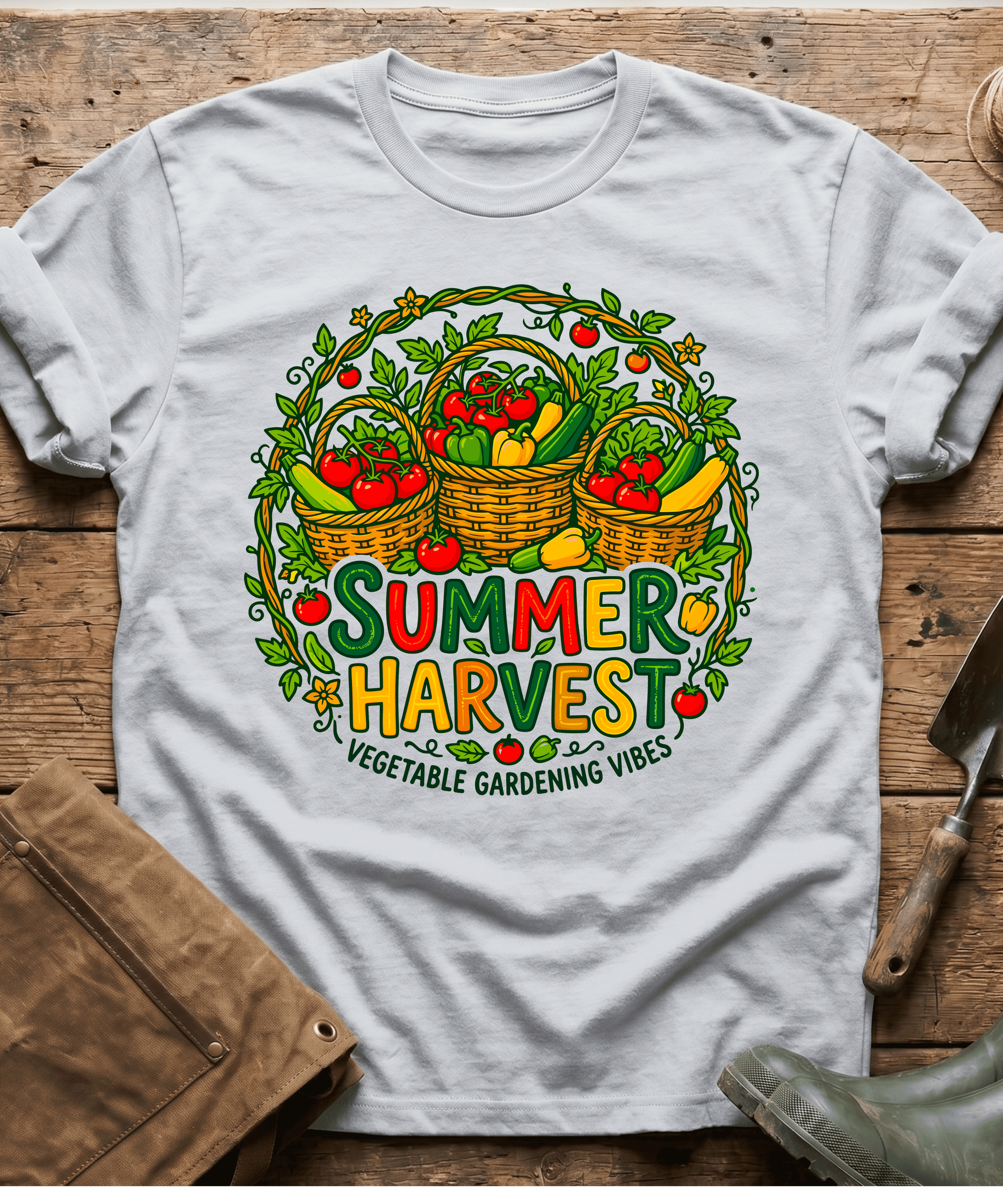 Summer Harvest Vegetable Gardening Vibes T-Shirt