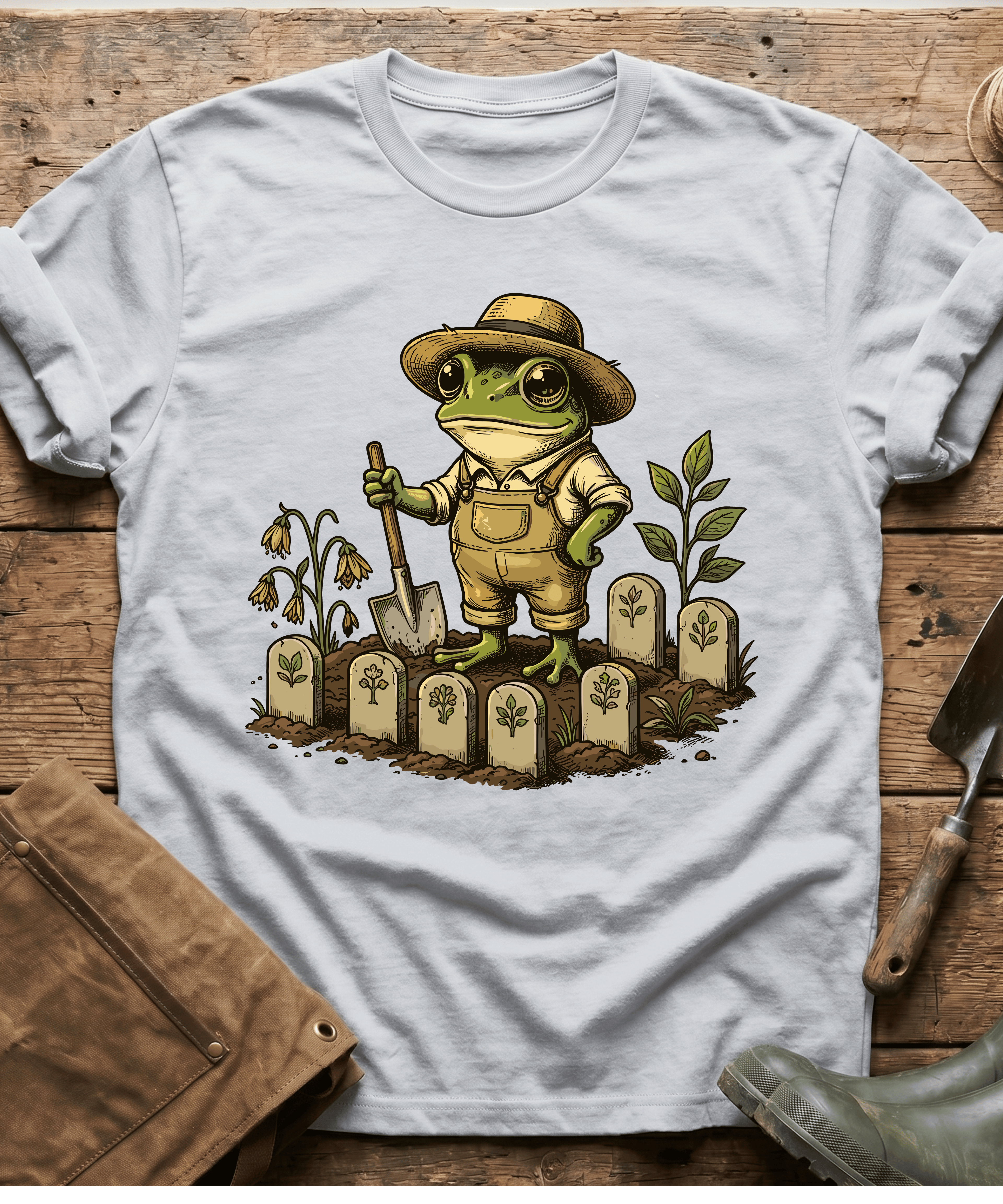 Cute Frog Gardener Sprout Markers T-Shirt