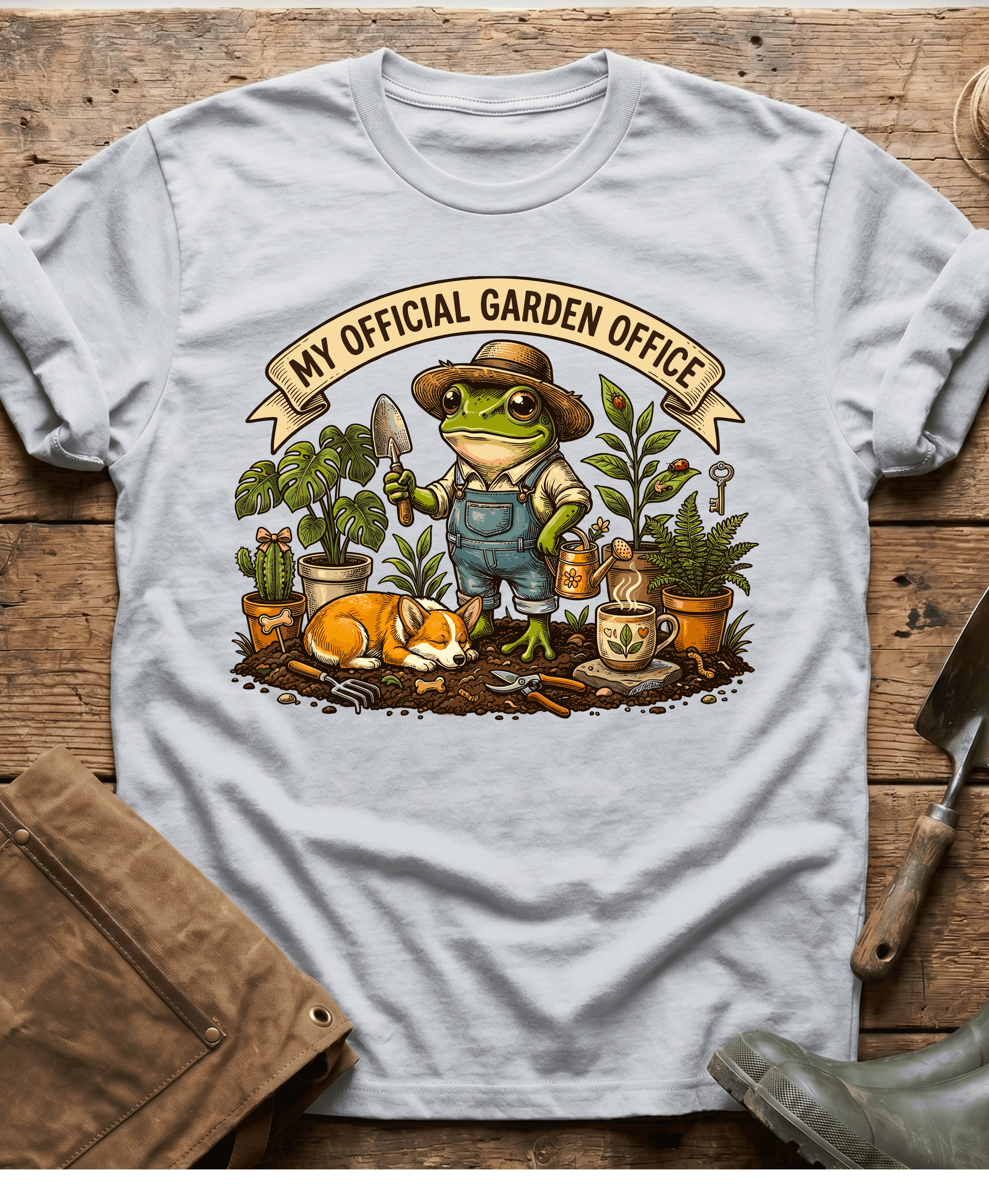 My Official Garden Office Frog Corgi T-Shirt