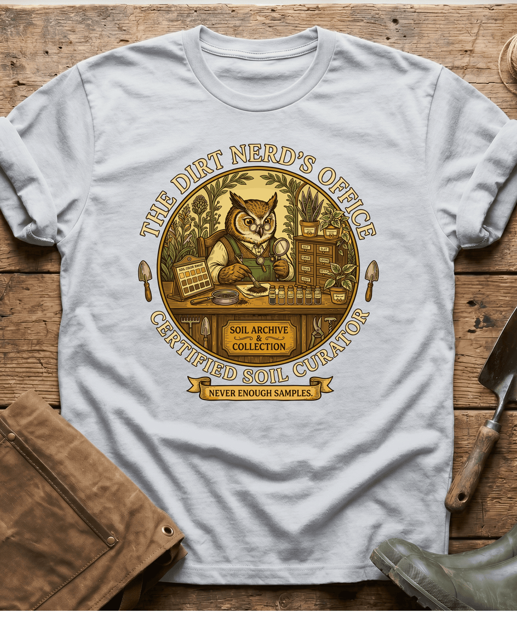 Certified Soil Curator Owl Office T-Shirt