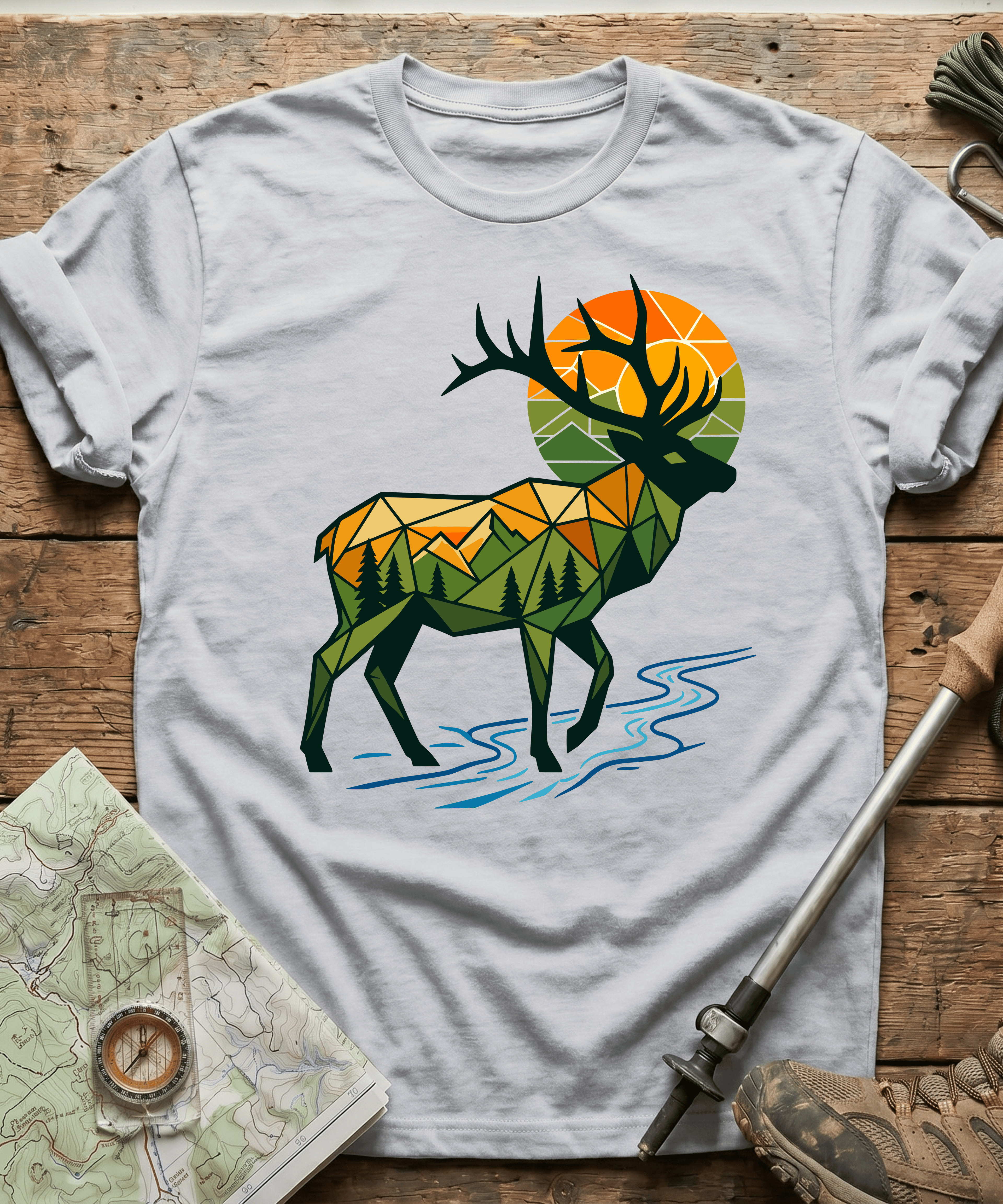 Geometric Elk Wilderness T-Shirt