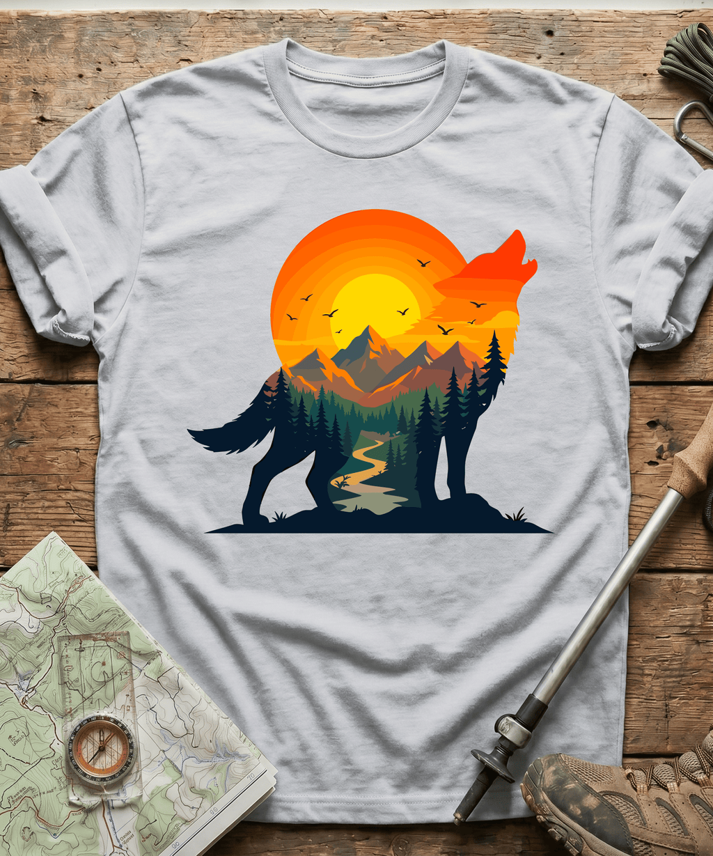 Wilderness Howling Wolf Sunset T-Shirt
