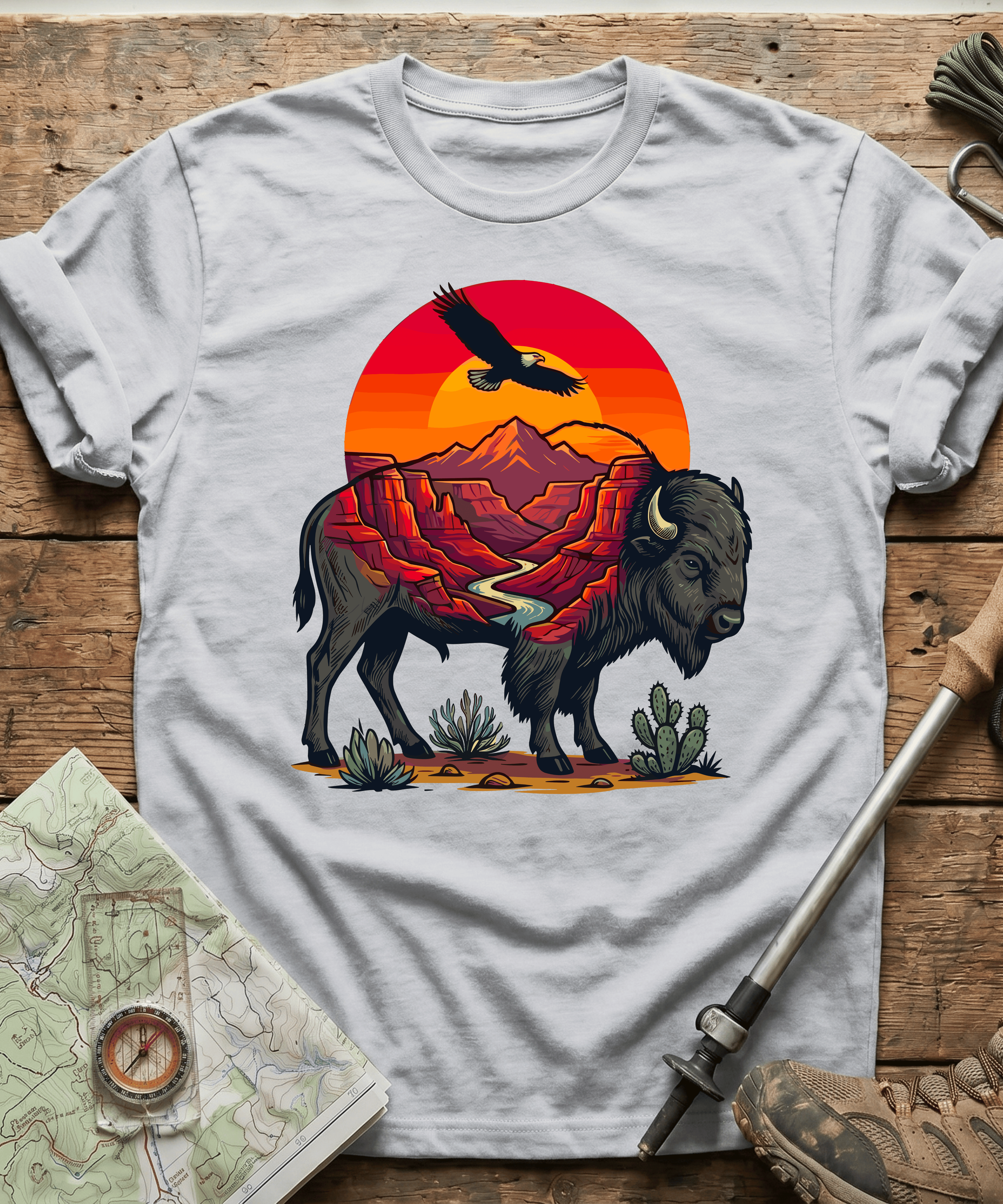 Desert Canyon Bison Eagle T-Shirt