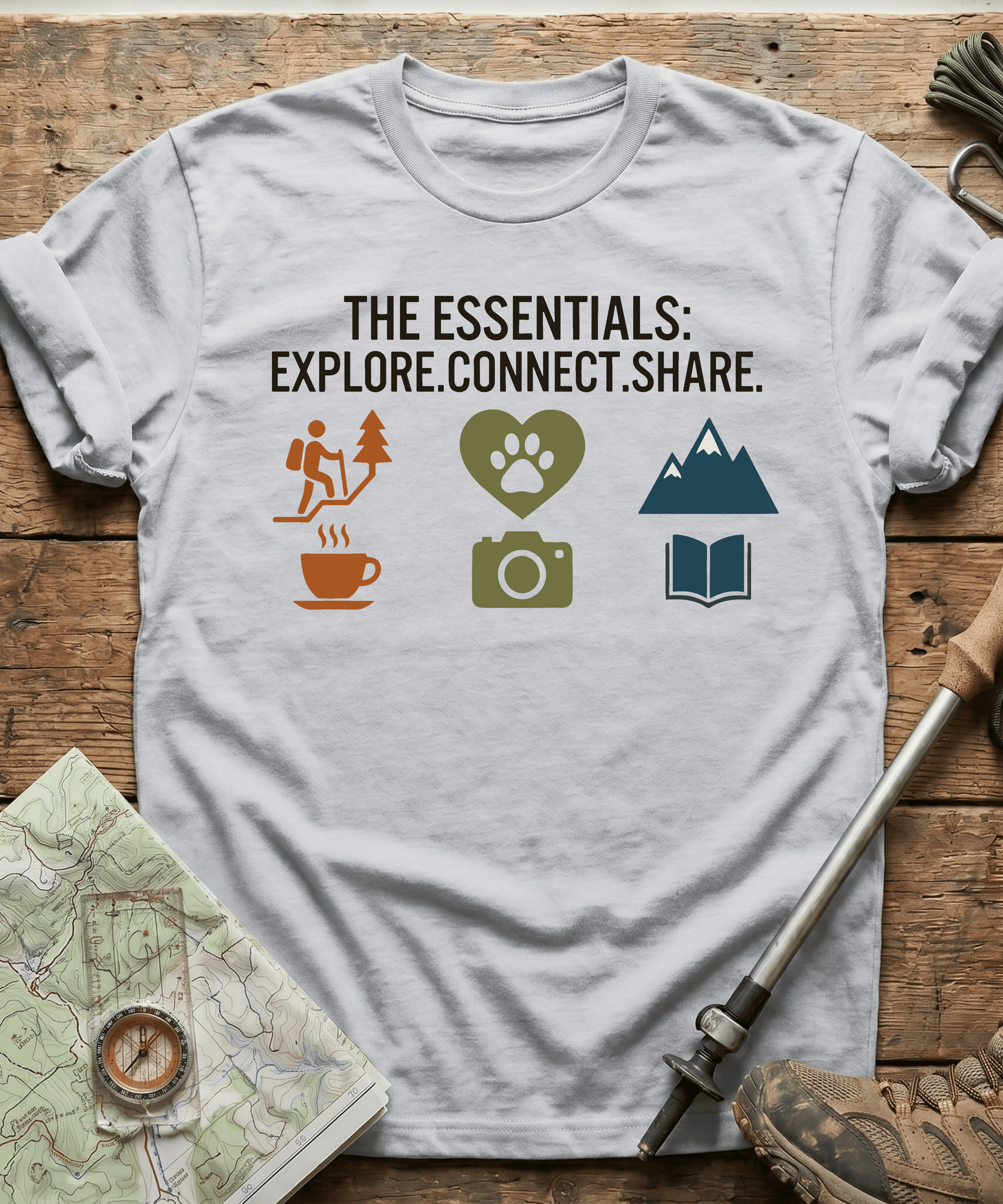 The Essentials: Explore Connect Share T-shirt