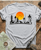 Minimalist Forest Birds Sunset T-Shirt