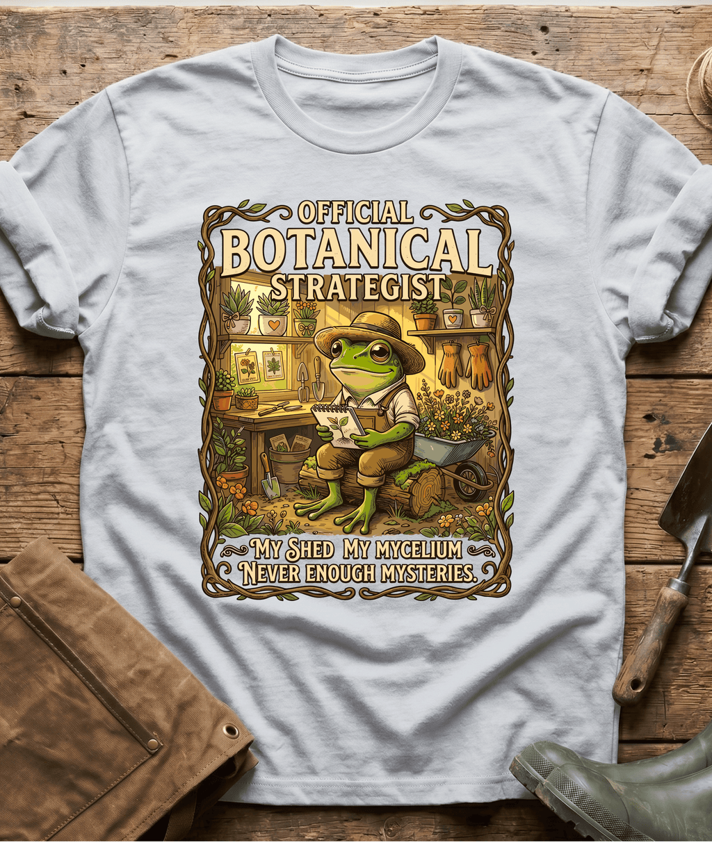 Official Botanical Strategist Frog Gardener T-Shirt