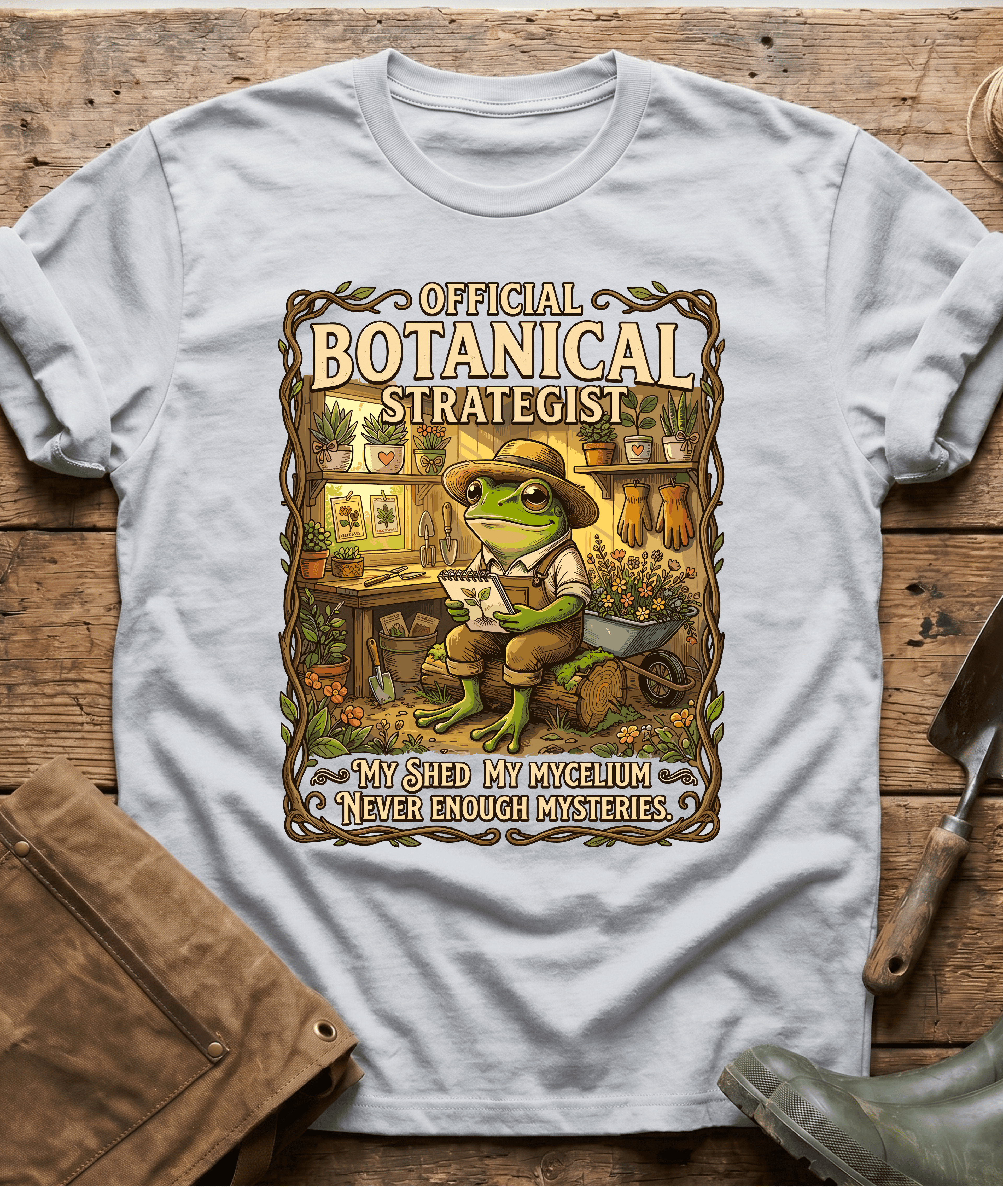 Official Botanical Strategist Frog Gardener T-Shirt