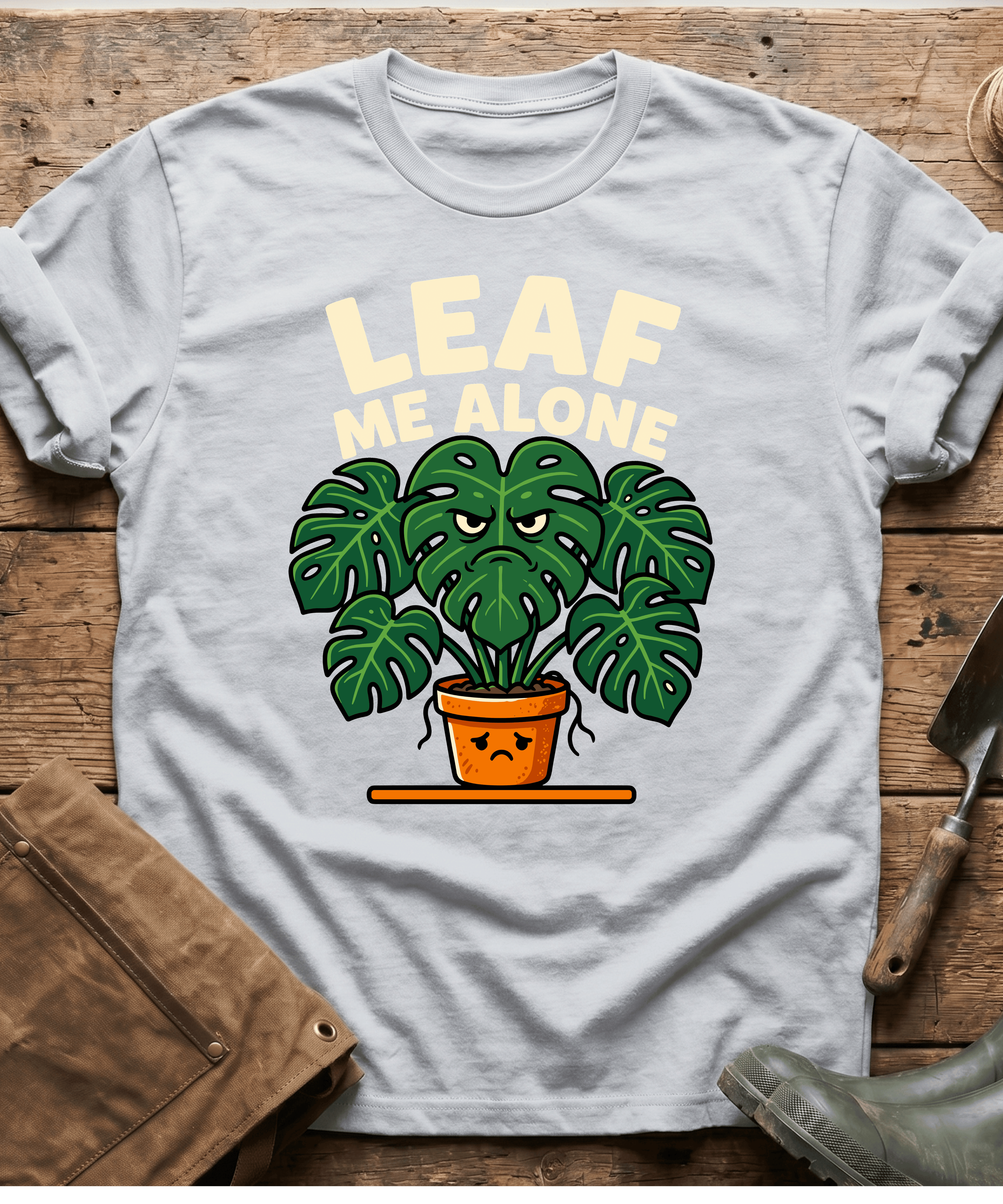 Funny Leaf Me Alone Monstera Plant T-Shirt