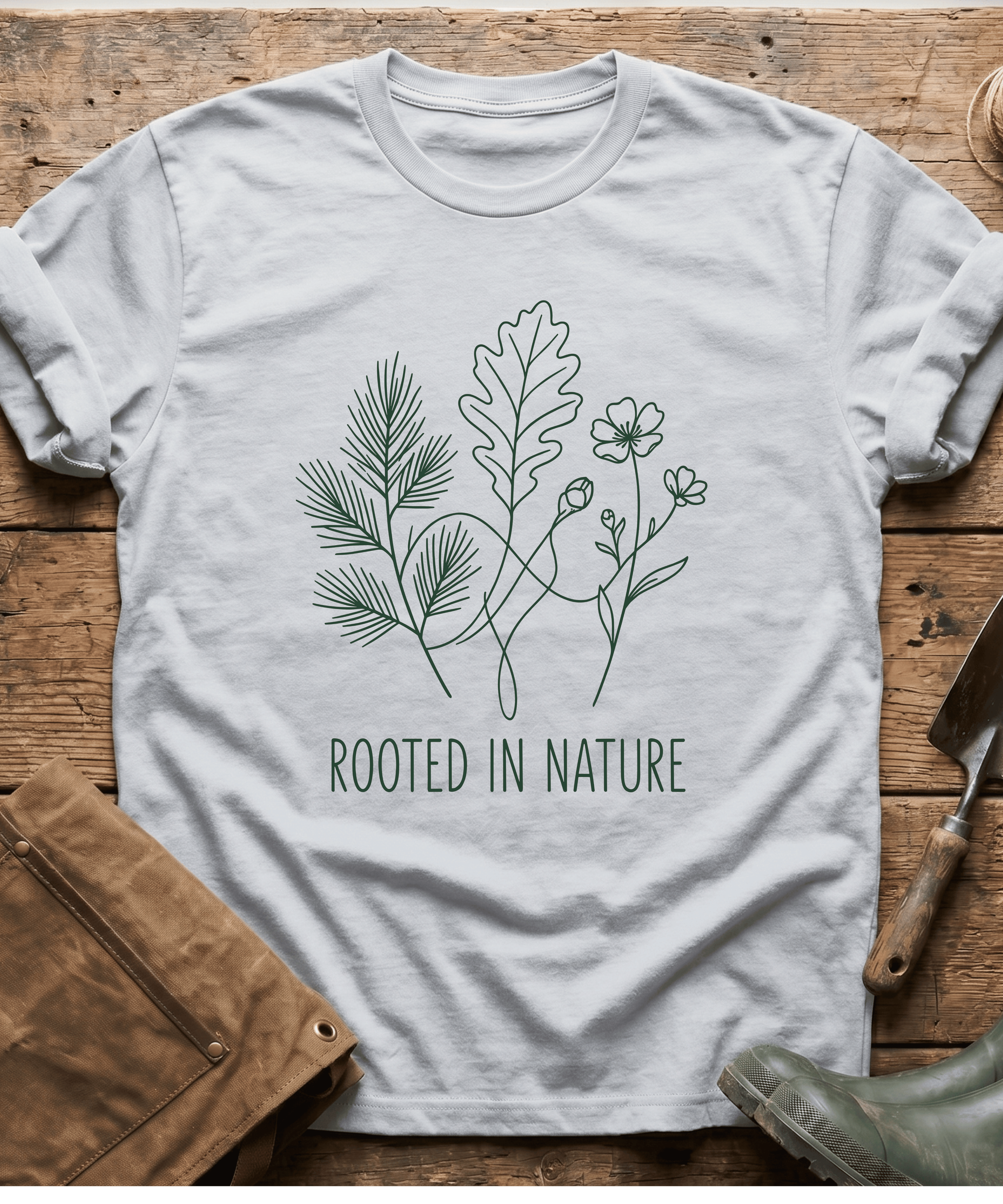 Minimalist Rooted In Nature Wildflowers T-Shirt