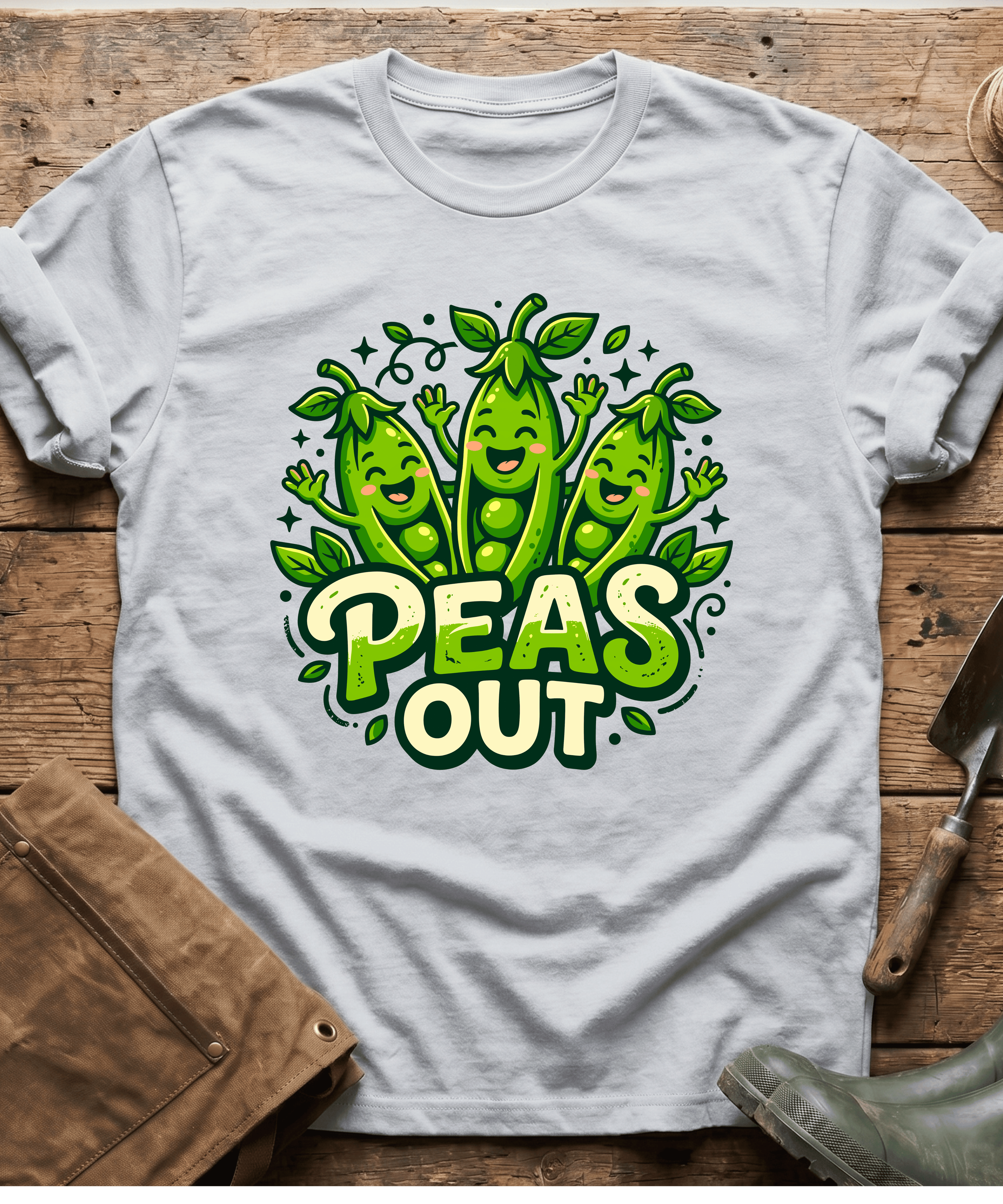 Cute Peas Out Funny Gardening T-Shirt
