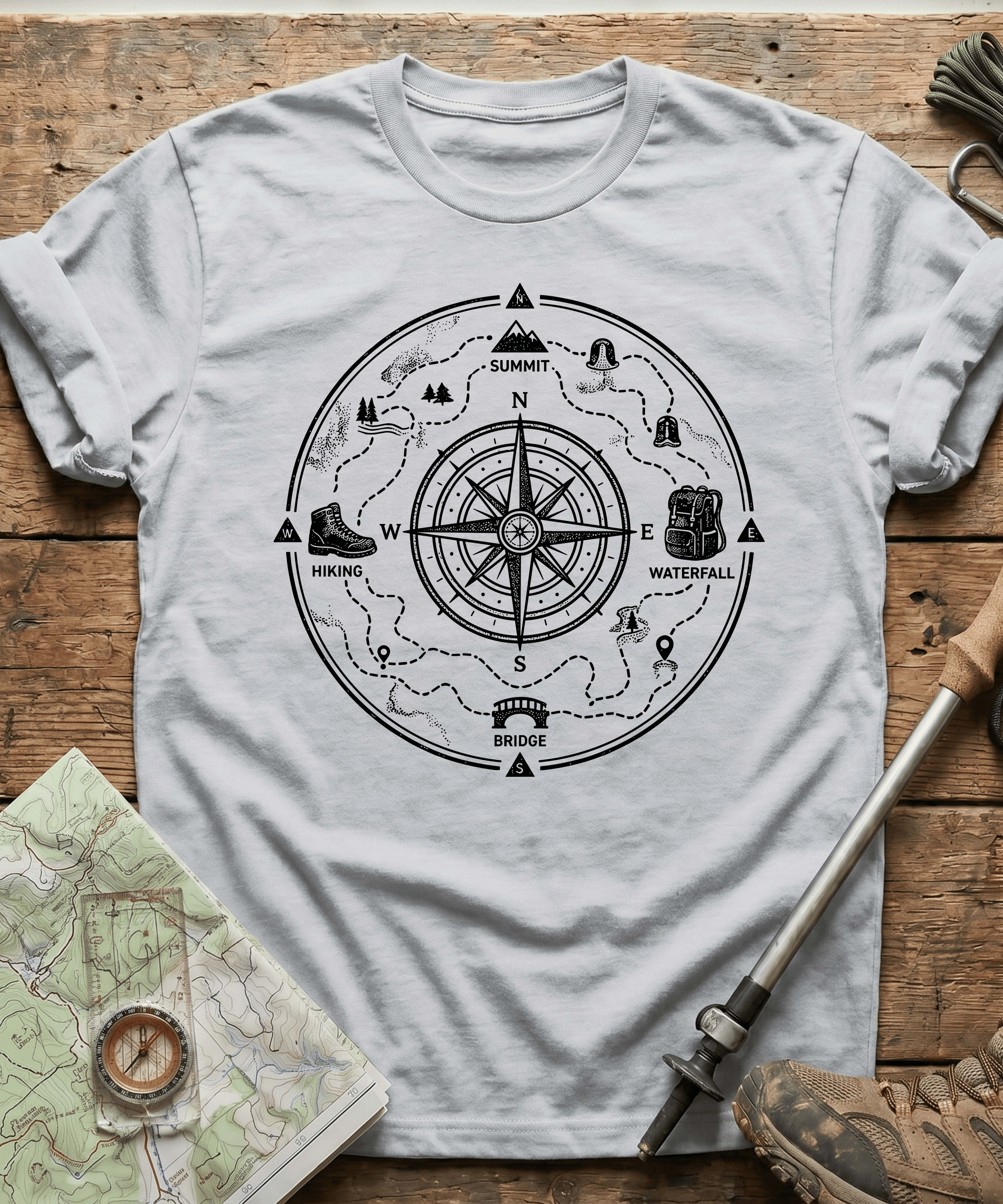 Explorer Compass Blueprint T-Shirt