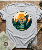 Mountain Hiker Howling Wolf Badge T-Shirt