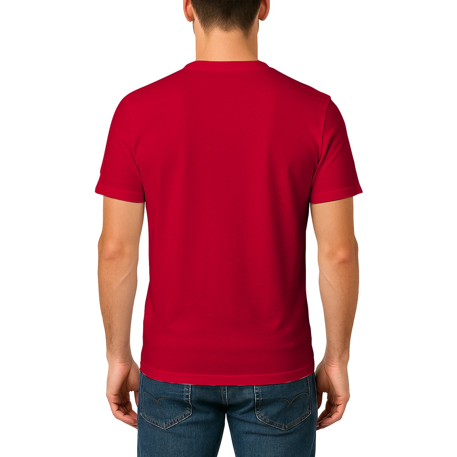 Male model shot, viewing the back side.