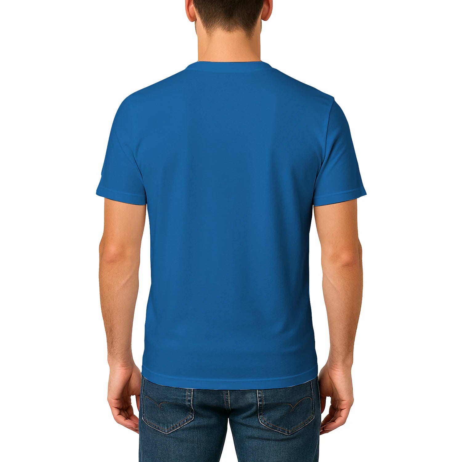 Male model shot, viewing the back side.
