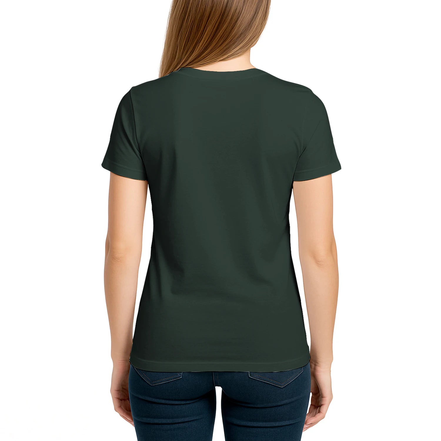 Female model shot, viewing the back side.