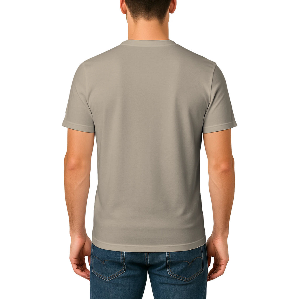Male model shot, viewing the back side.