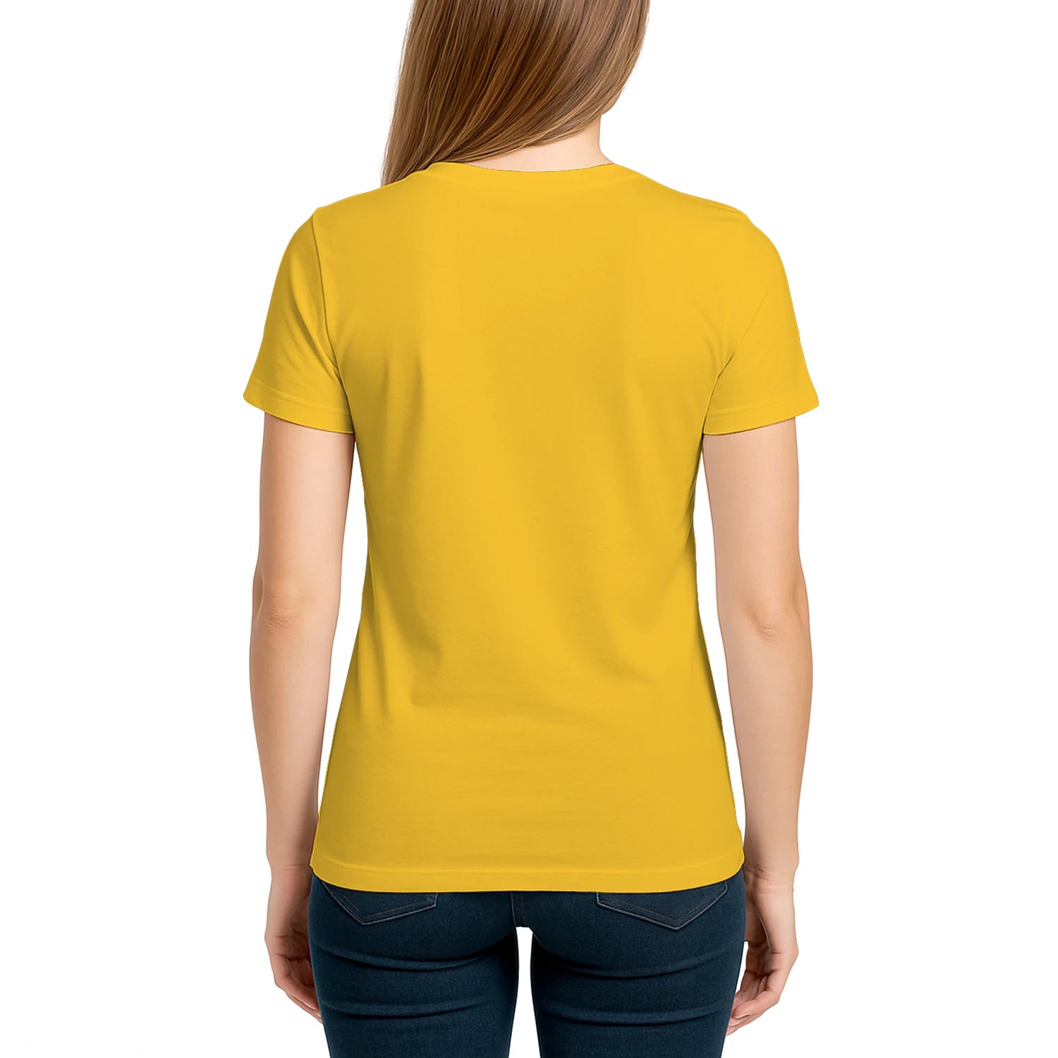 Female model shot, viewing the back side.