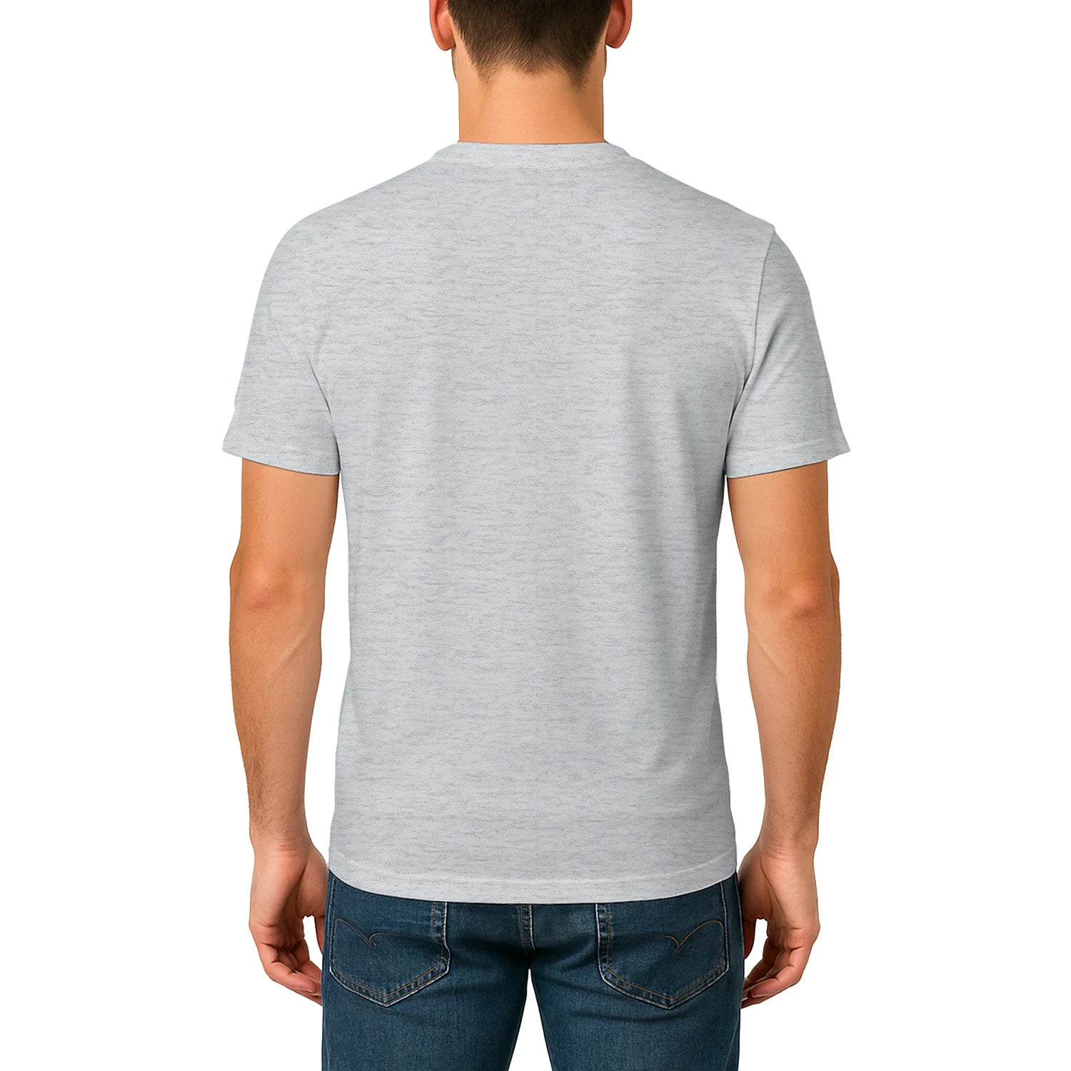 Male model shot, viewing the back side.