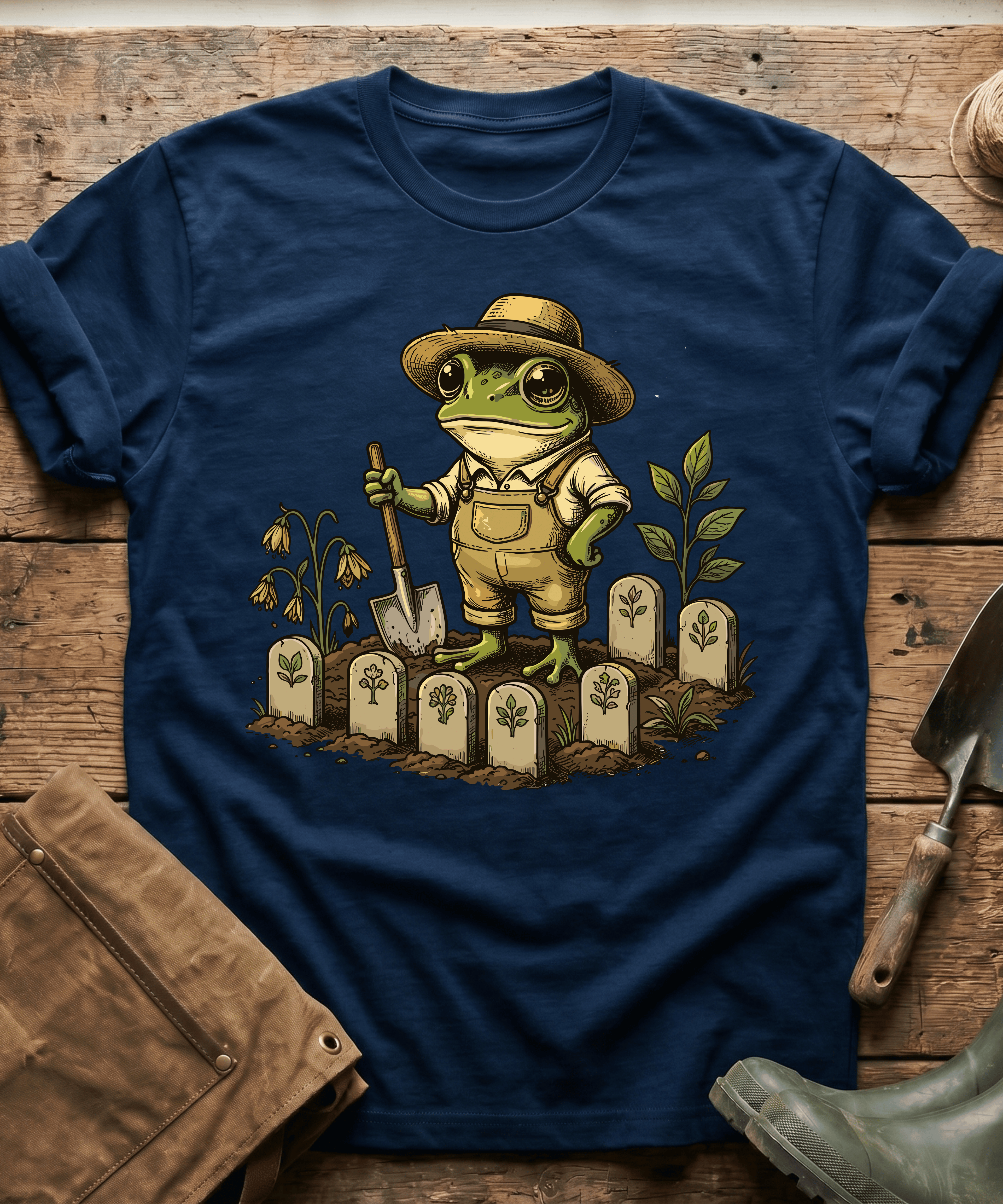 Cute Frog Gardener Sprout Markers T-Shirt