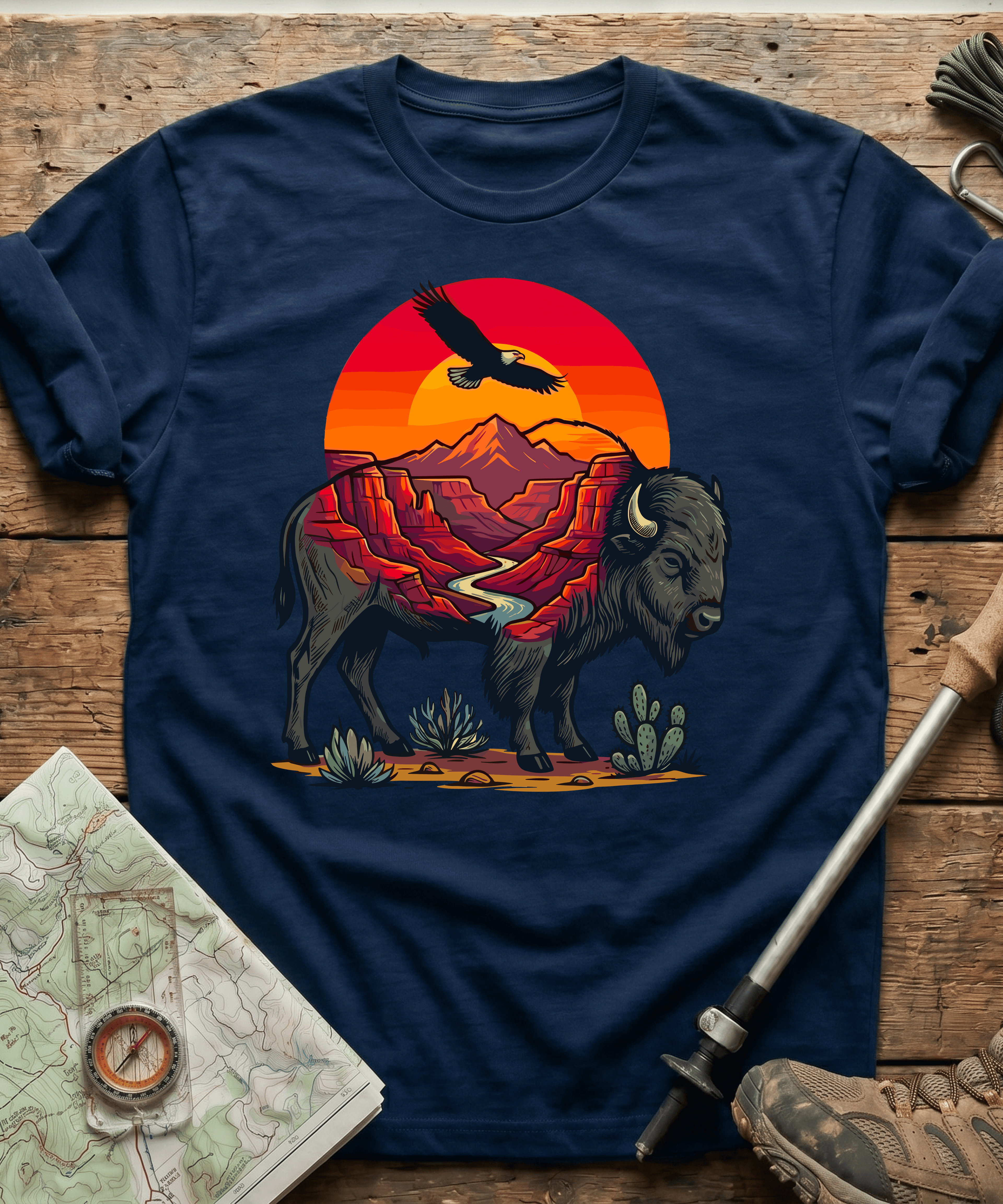 Desert Canyon Bison Eagle T-Shirt