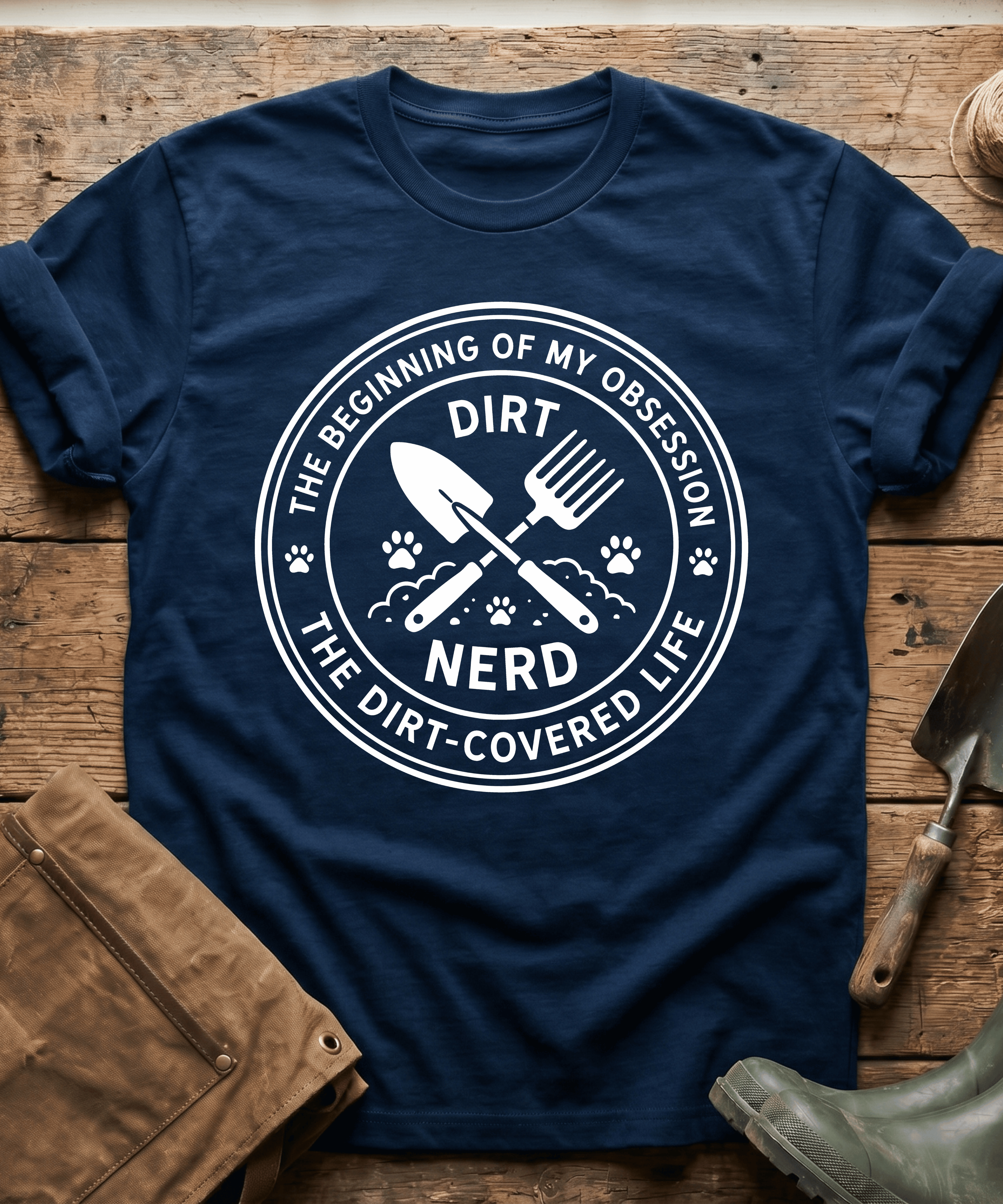 The Dirt Covered Life Gardening Emblem T-Shirt