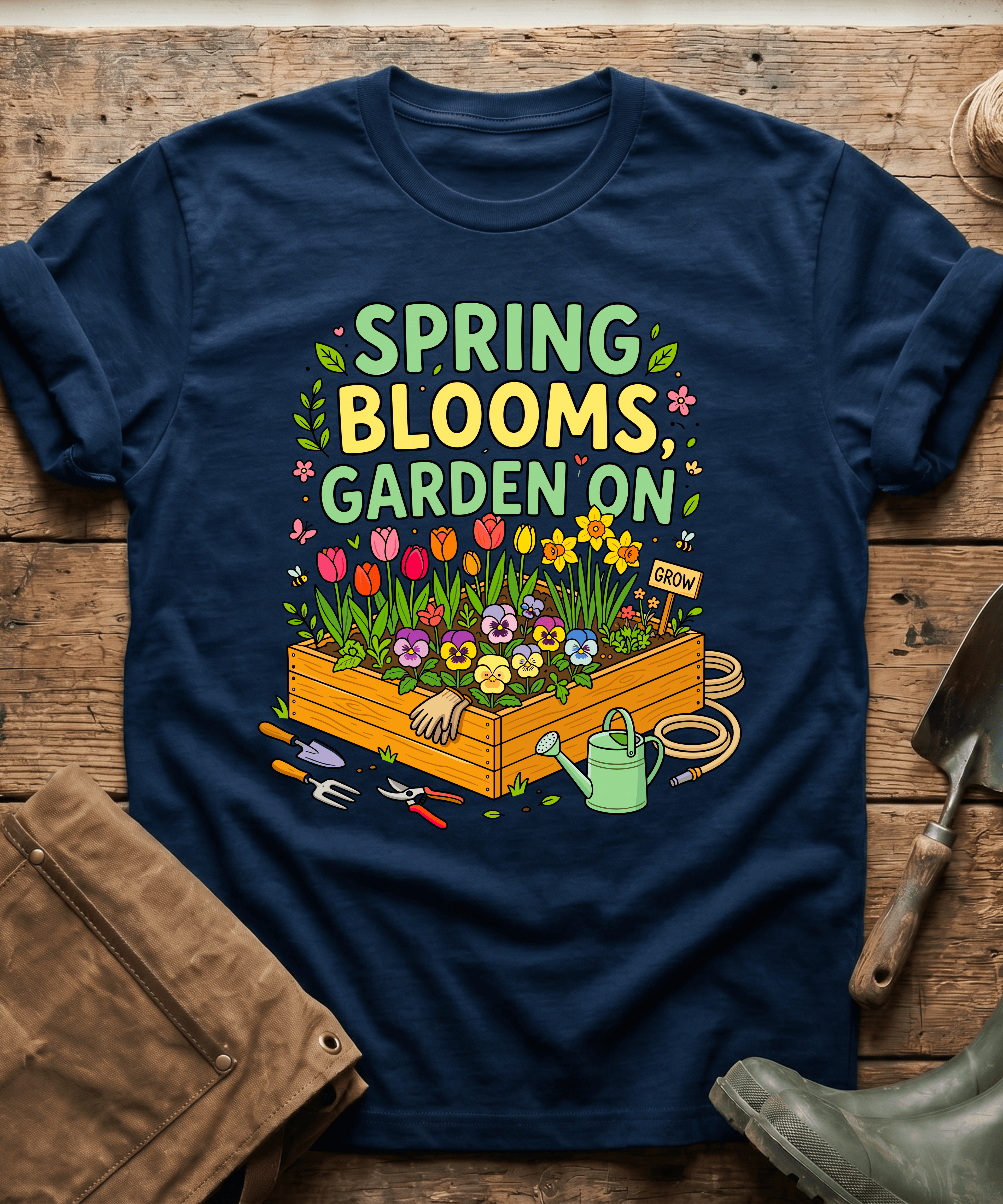 Spring Blooms Garden On T-Shirt